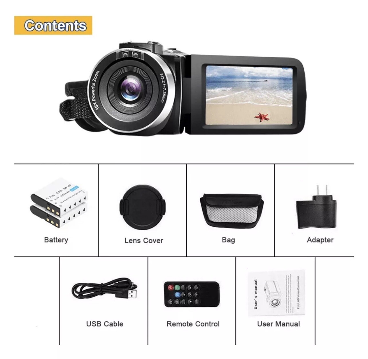 “Full HD 2.7K Camcorder with Night Vision for YouTube Vlogging”
