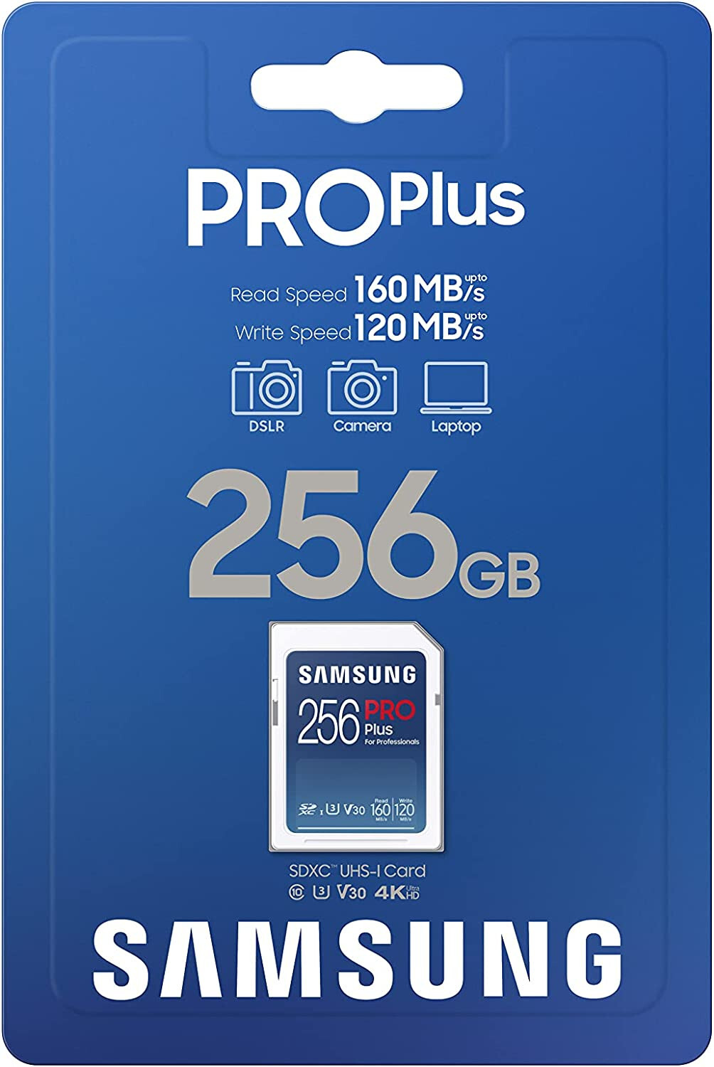 SAMSUNG PRO Plus Full Size SDXC Card 128GB or 256GB Plus USB Reader
