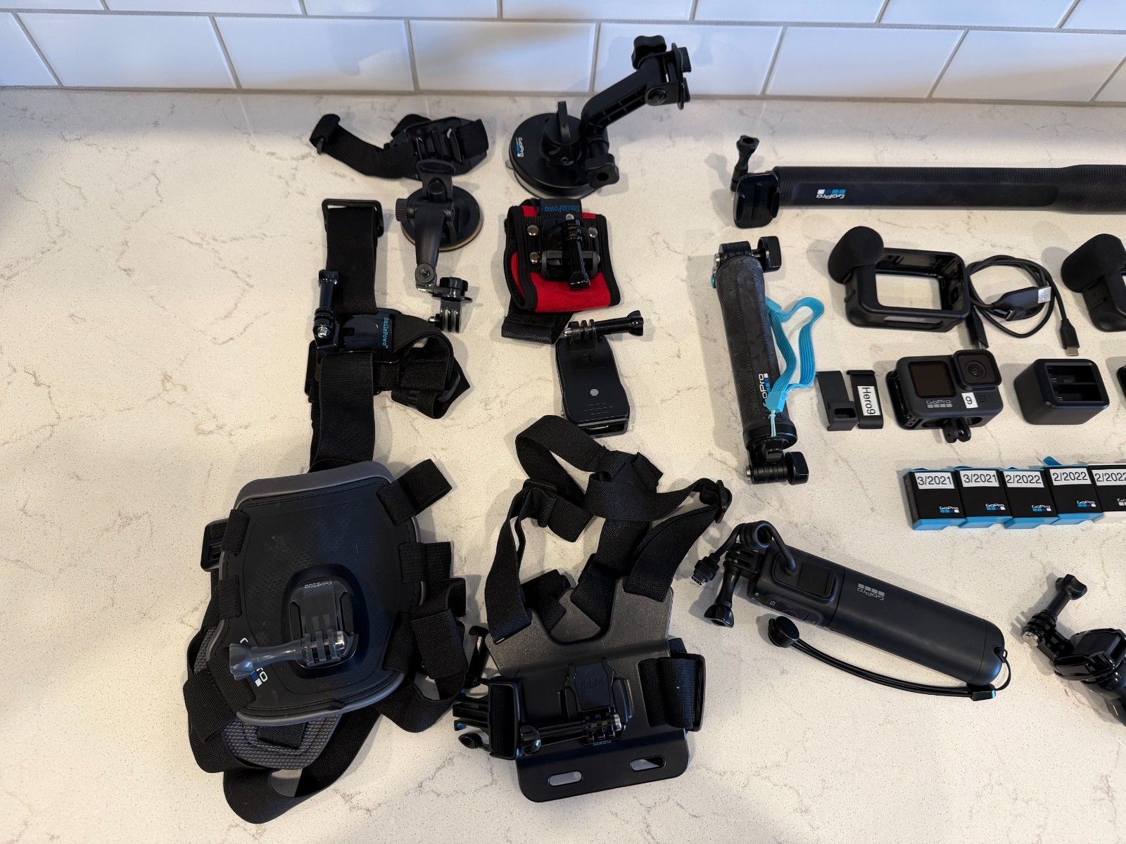 GoPro HERO9 Black + HERO10 Black Bundle w/ Accessories – Mounts, 8 Batteries