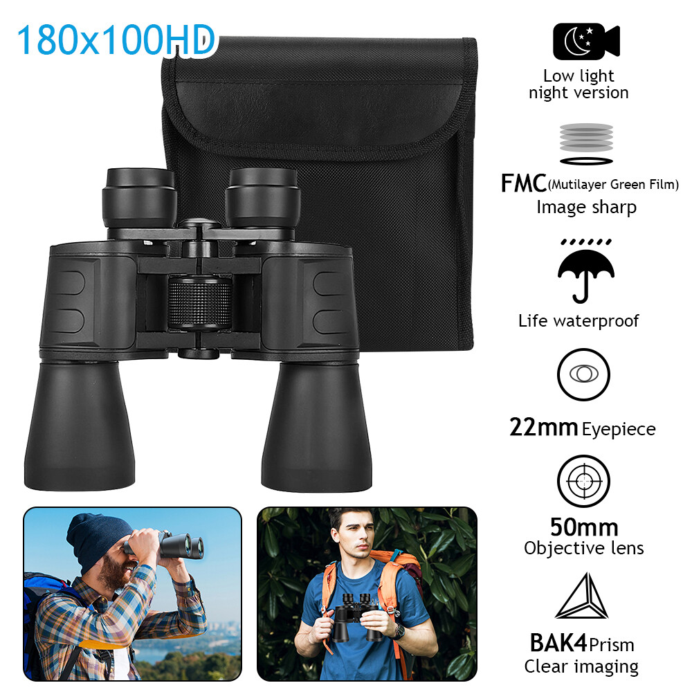 180×100 HD Military Zoom Powerful Binoculars Day/Low Night Optics Zoom Hunting