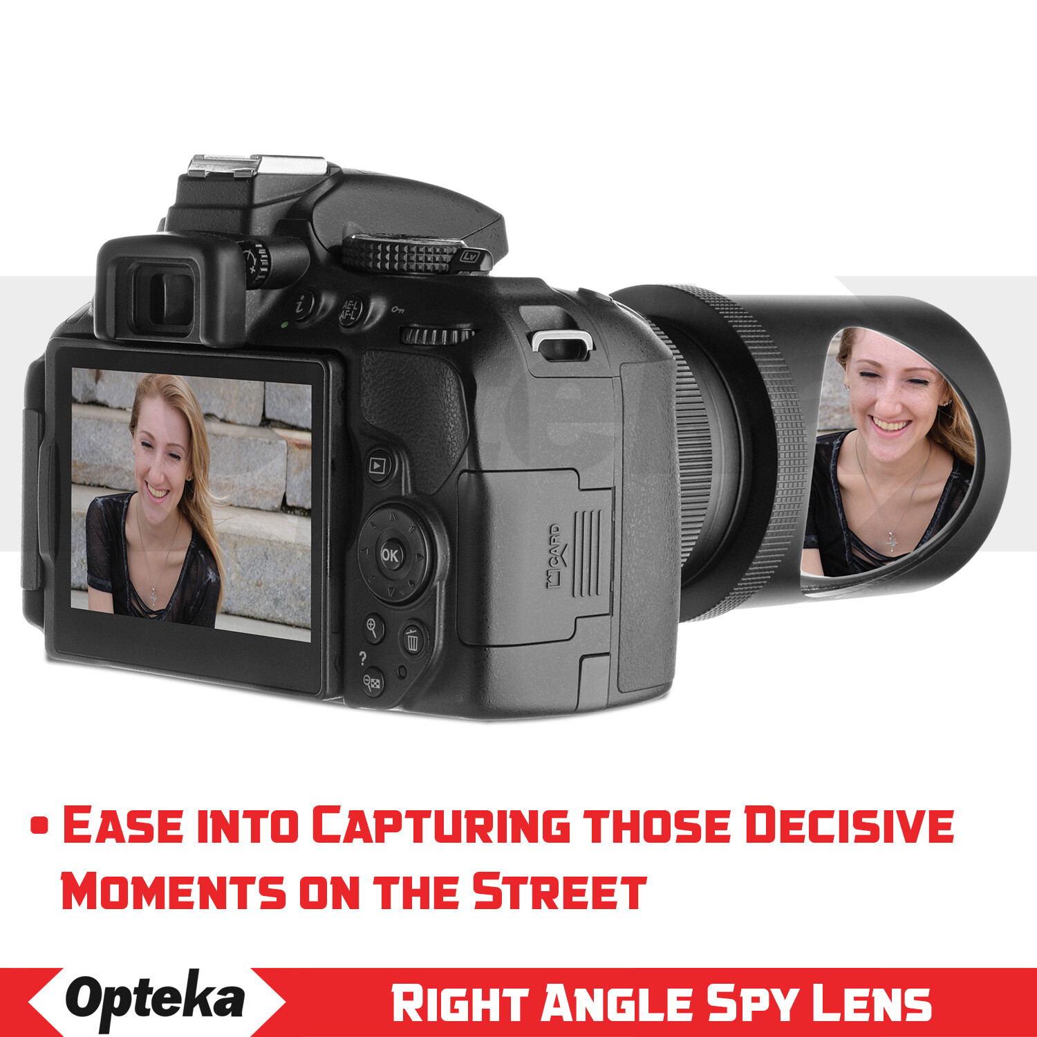 Opteka Voyeur Right Angle Spy Lens for 58mm, 55mm or 52mm Threaded Lenses