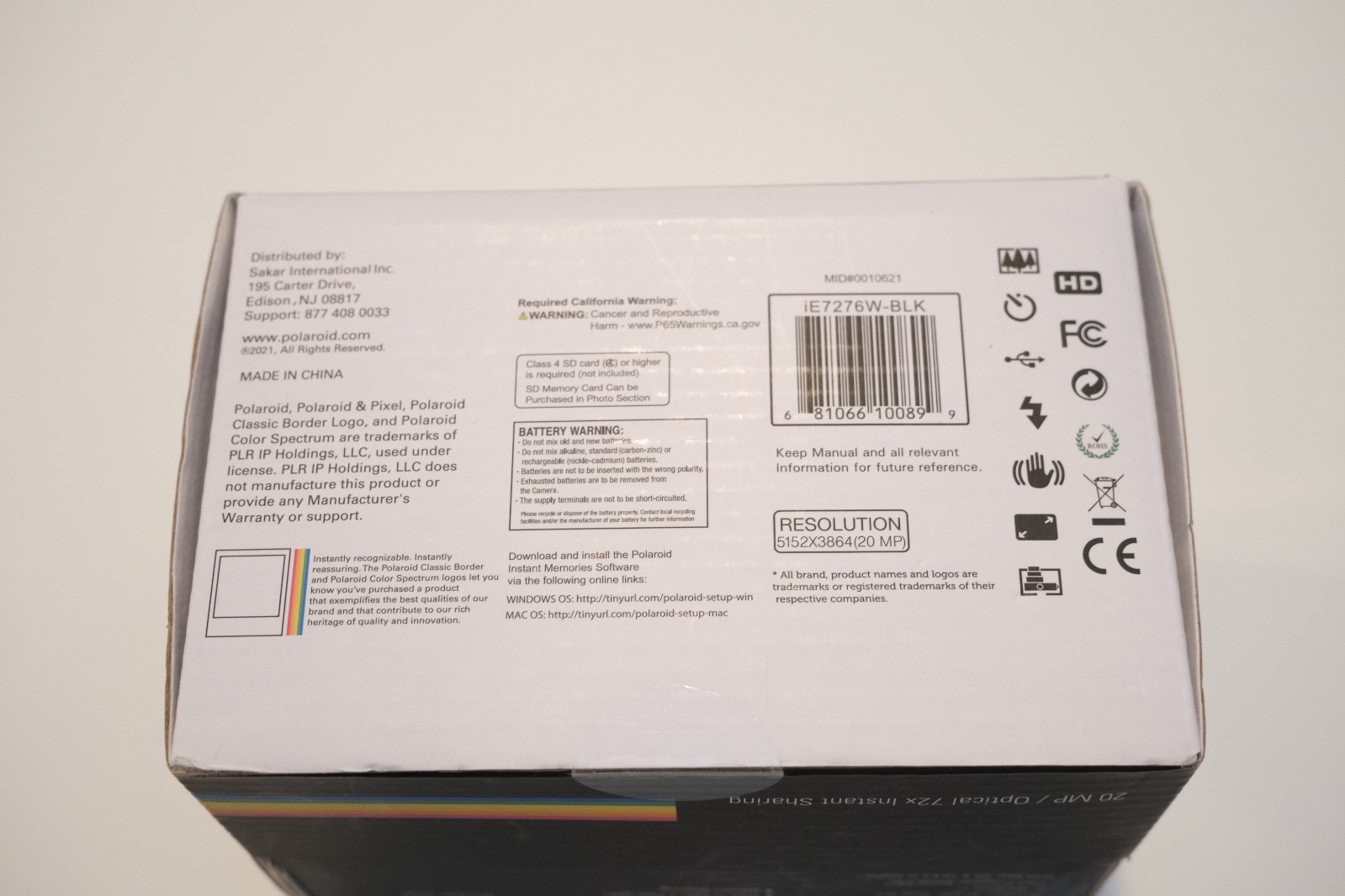 Polaroid 20.1MP 72x Zoom Wi-Fi Digital Point and Shoot Camera IE7276W BRAND NEW