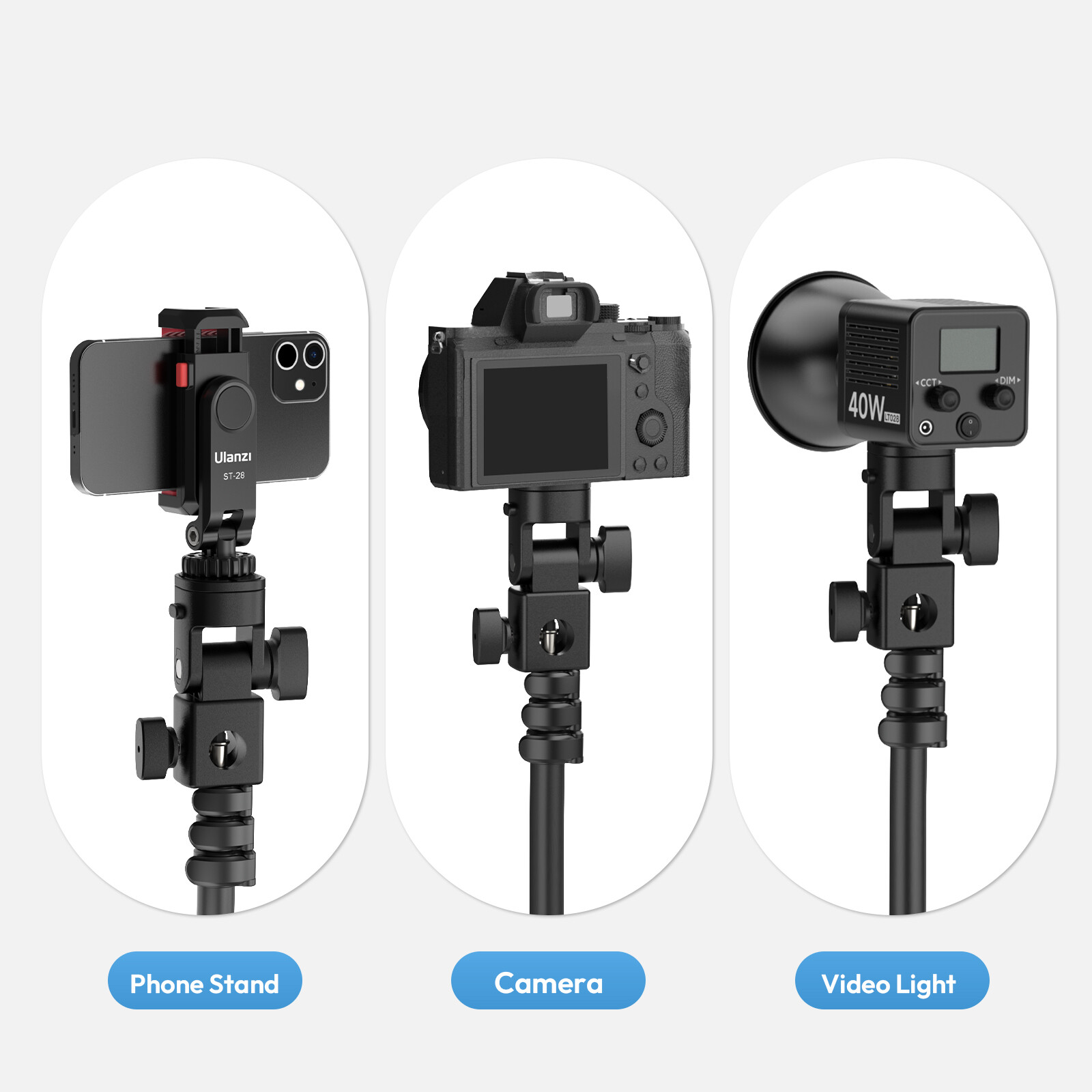 U​lanzi LA04 Light Stand Adapter Angle-Adjustable for Camera Fill Light