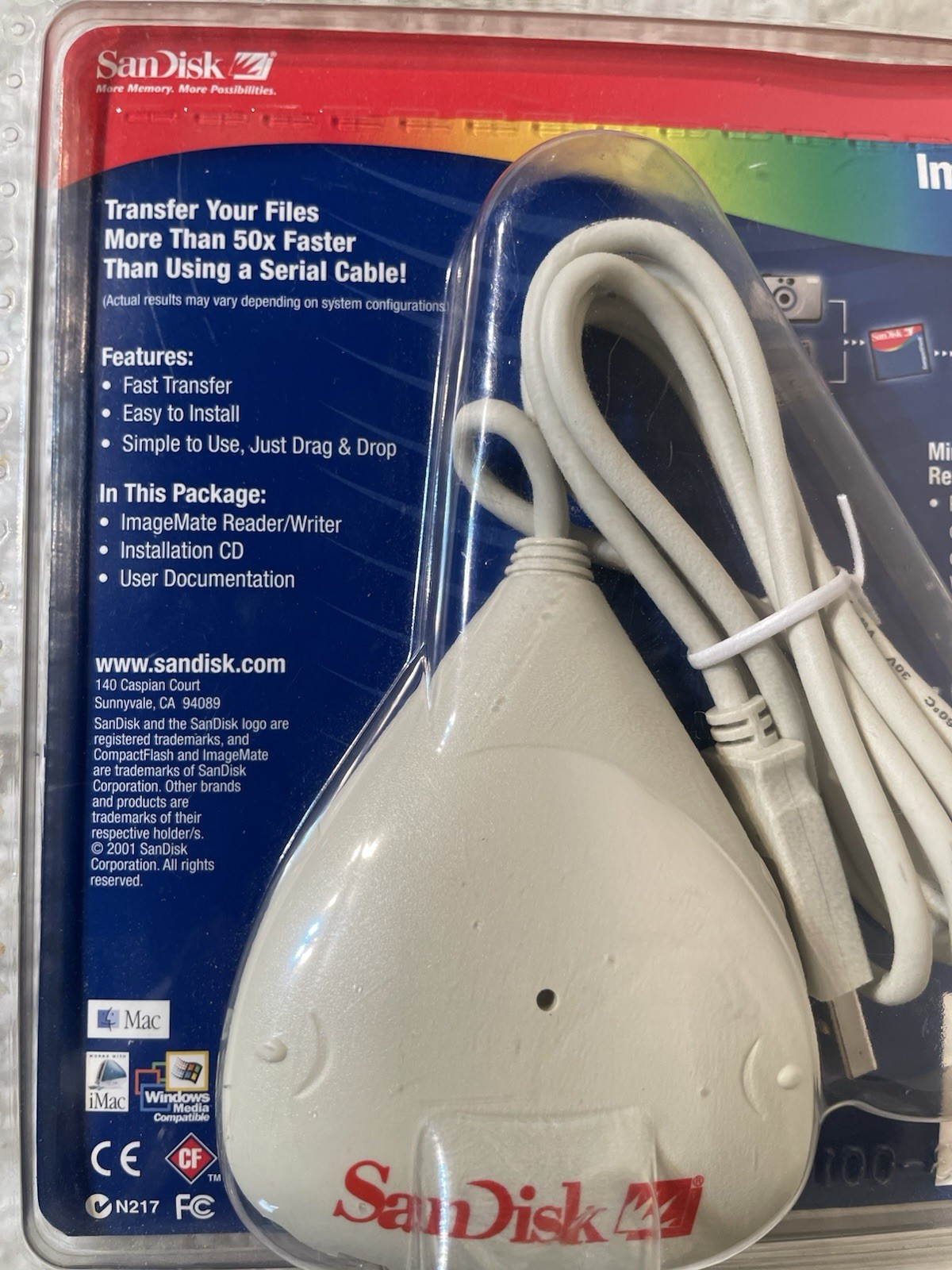 NOS Genuine Vintage Sandisk Imagemate SDDR-31 USB Compact Flash Card Reader New