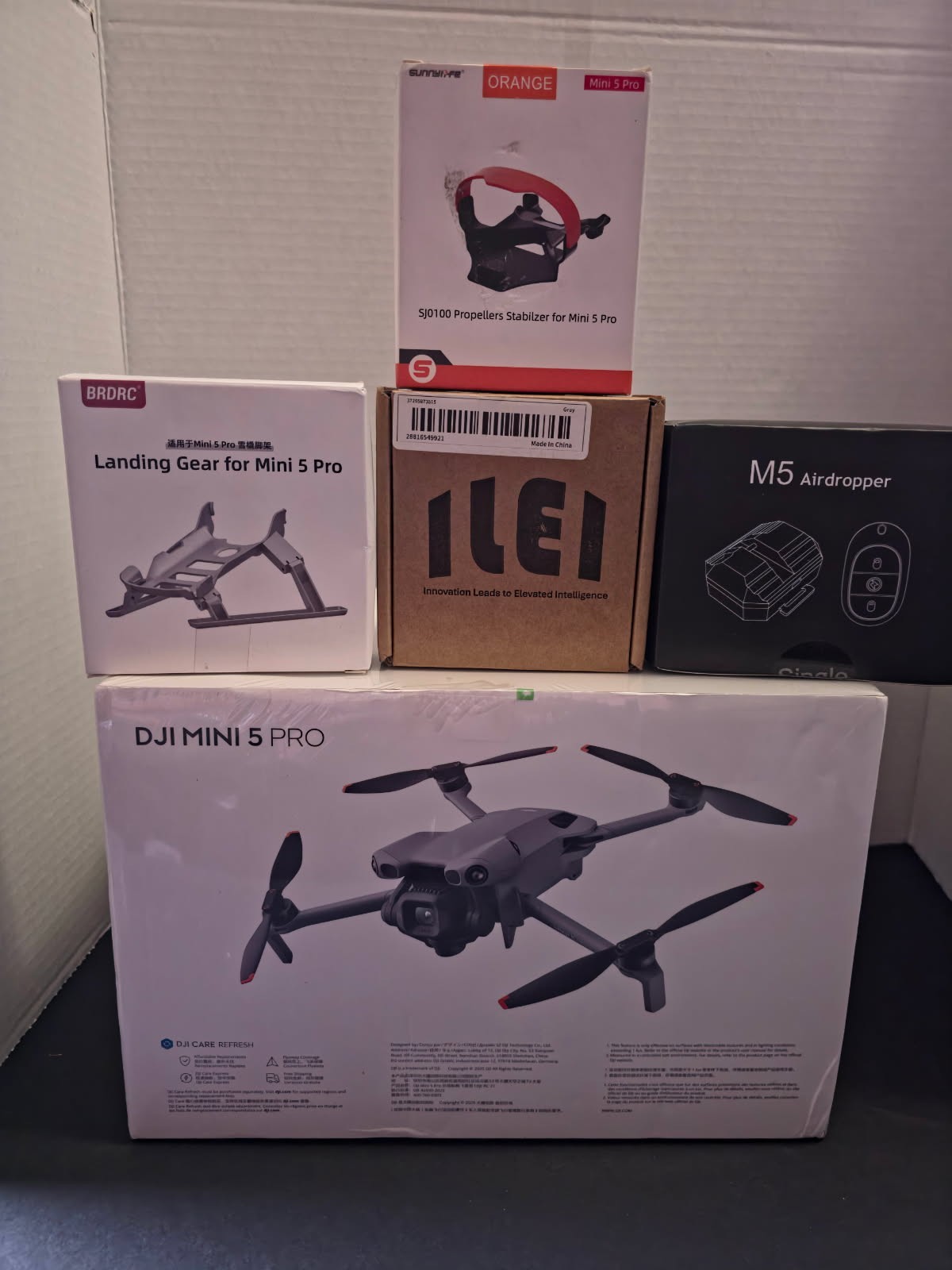 DJI Mini 5 Pro Fly More Combo Plus Bundle w/ Airdropper, Landing Gear, Bumper