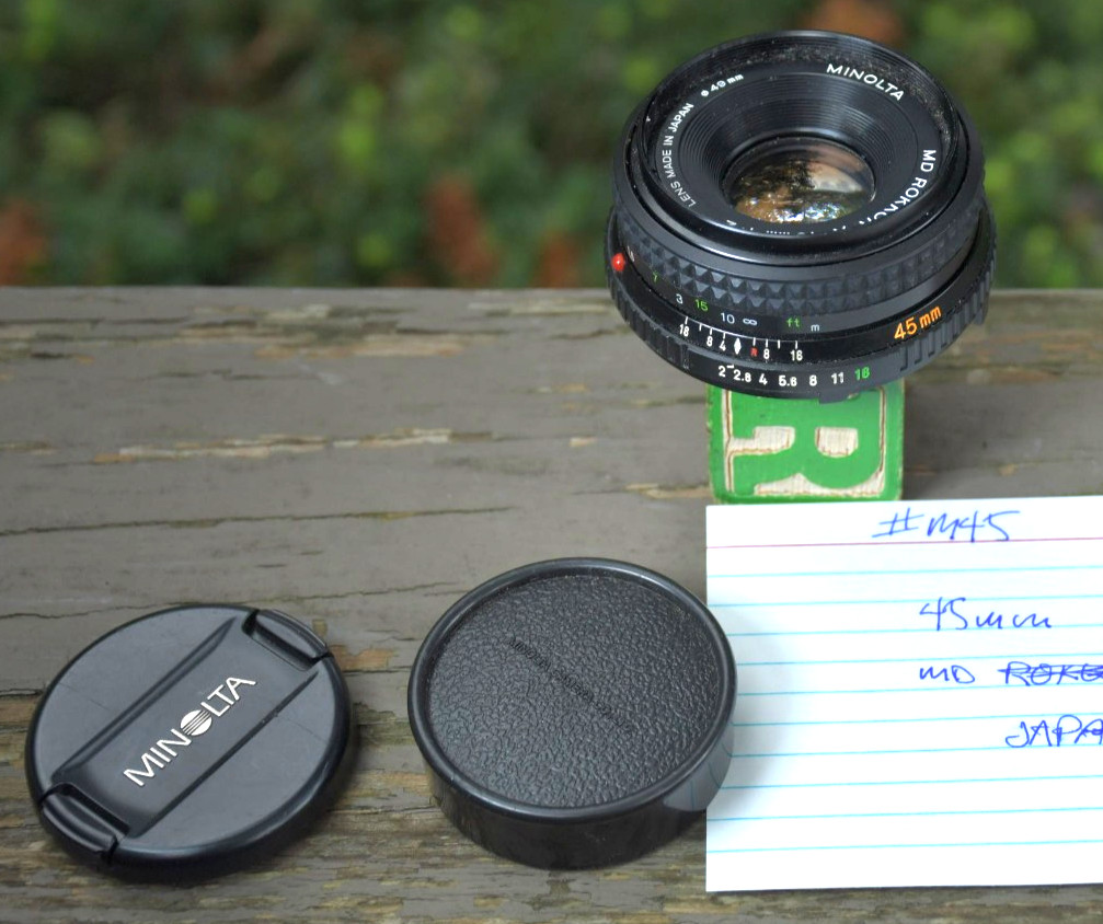Good! Minolta MD Rokkor-X 45mm f/2 Pancake Prime Lens #m45