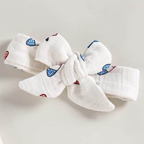 4th of July Newborn Baby Girl Outfit Amerian Flag Boho 3-6 Months Off-white