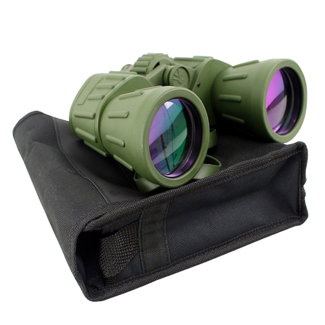 Perrini 60×50 Green Army Binoculars with Day & Night Prism + Case