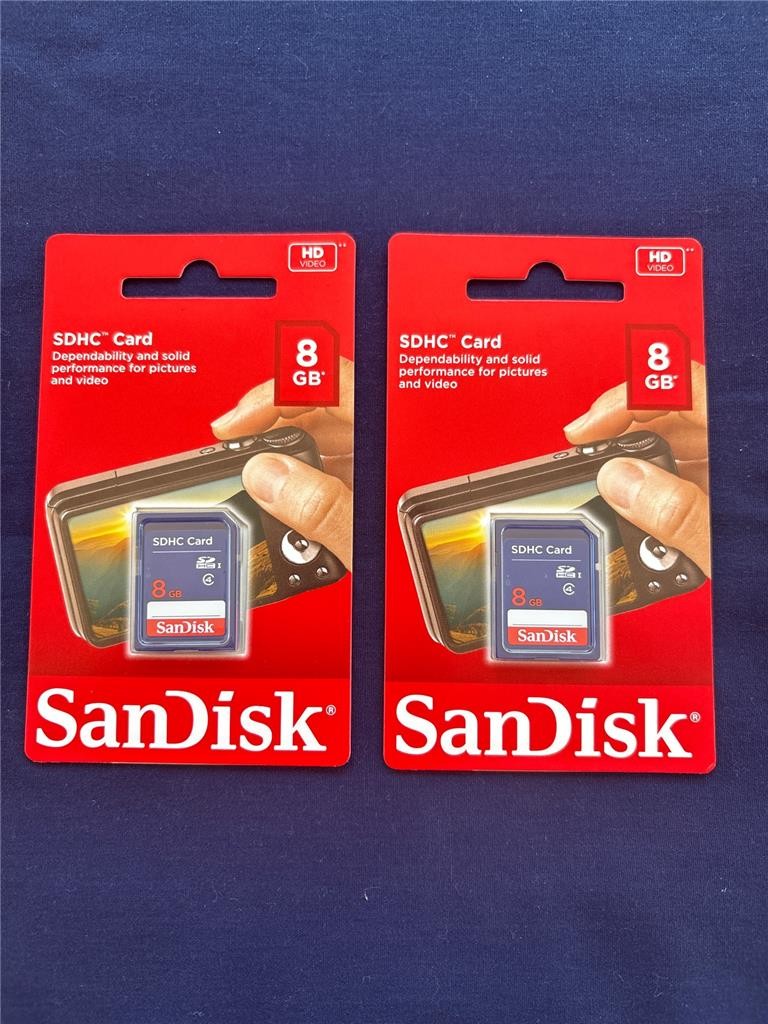 SanDisk 8GB SDHC Card Class 4 SDH DIGITAL FLASH MEMORY SDSDB2L-008G-B35 (QTY 2)