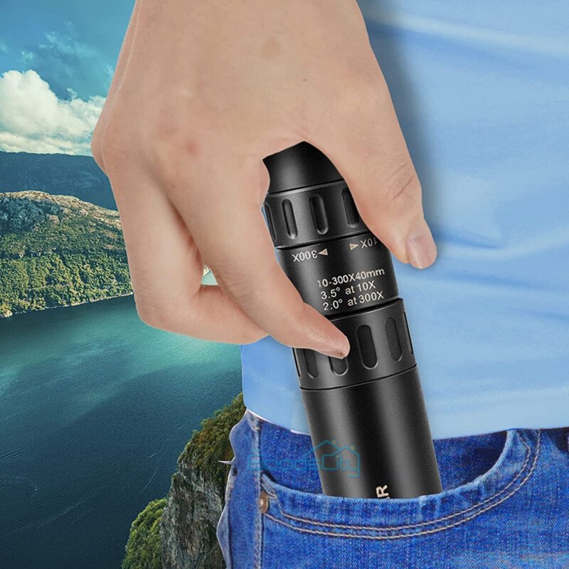 Day/Night Military 10-300X40mm Zoom HD Monocular Phone Telescope w/Tripod + Clip