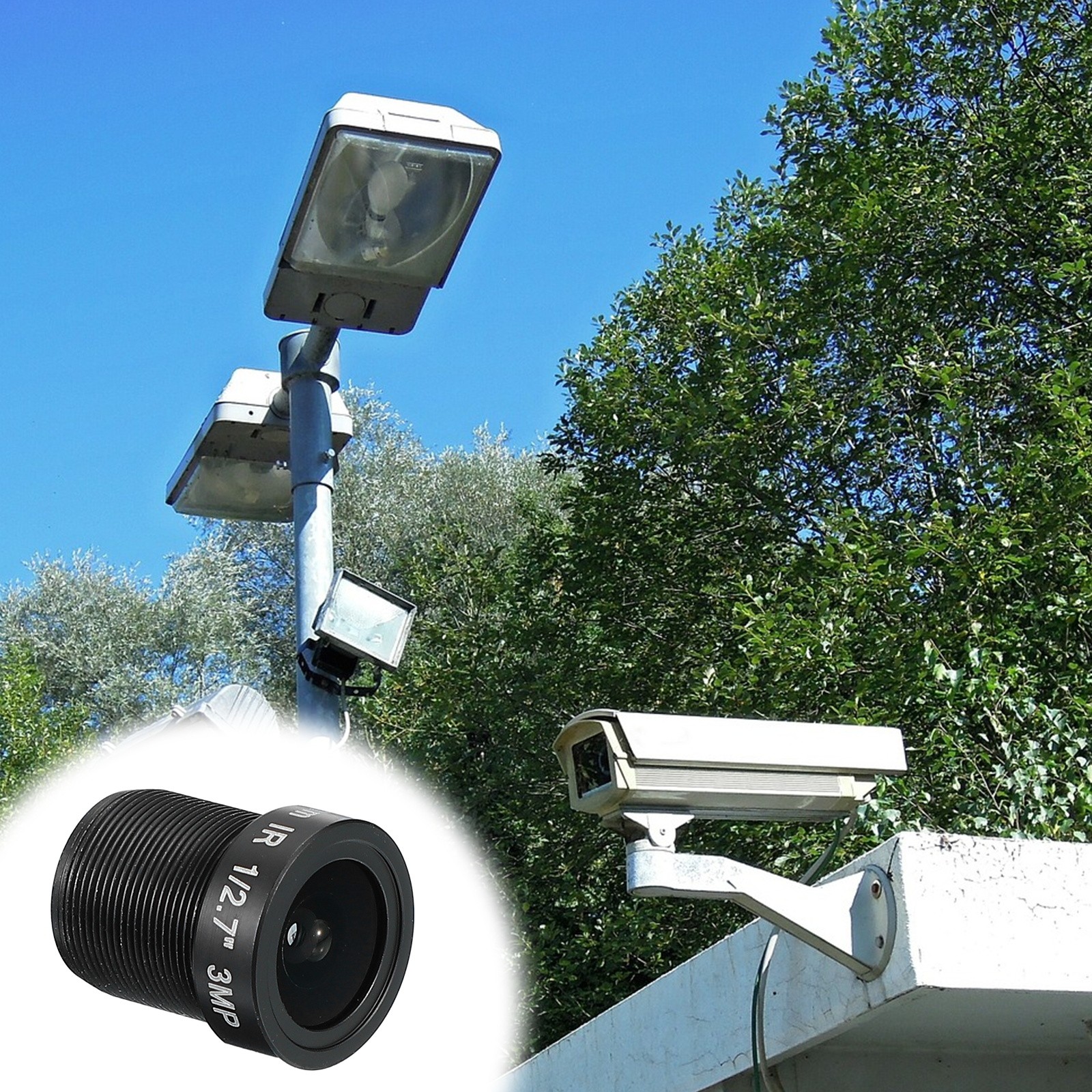 2Pcs 3.6mm CCTV Camera Lens F2.0 Security Camera Lens 96° Wide Angle Lens