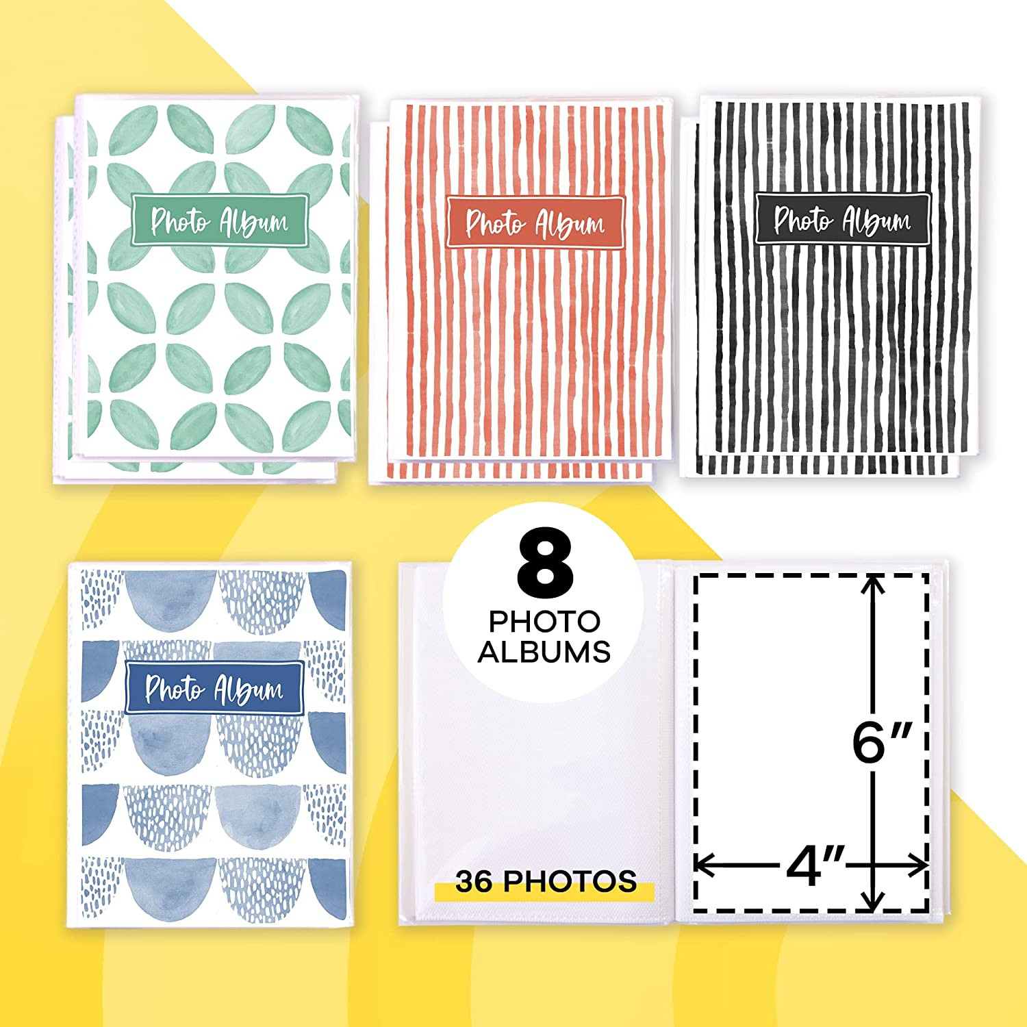 (Set of 8) 4X6 Photo Albums – Small Photo Album 4X6 – Mini Photo Album – Photo B