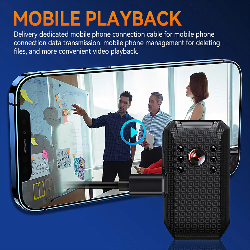 Upgraded Body Camera with Audio & Video Recording Cam Mini Police Worn Bodycam
