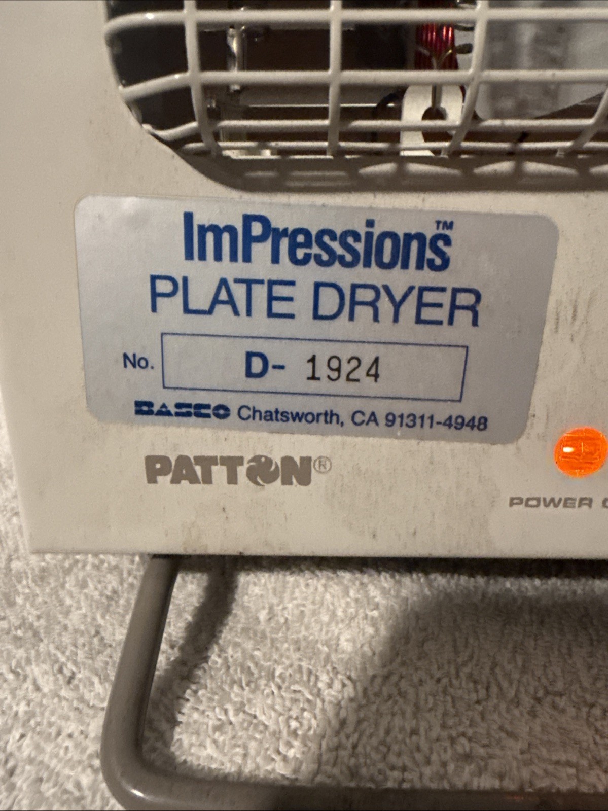 Vintage Patton ImPressions D-1924 Plate Dryer Darkroom Print Dryer Tested Works
