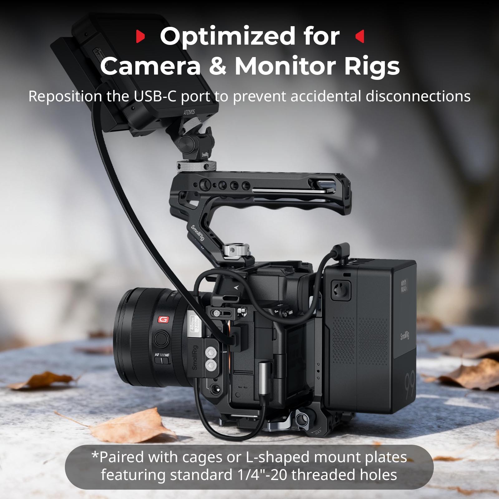 SmallRig USB-C Cable Male to Female 20Gbps, 240W for Camera