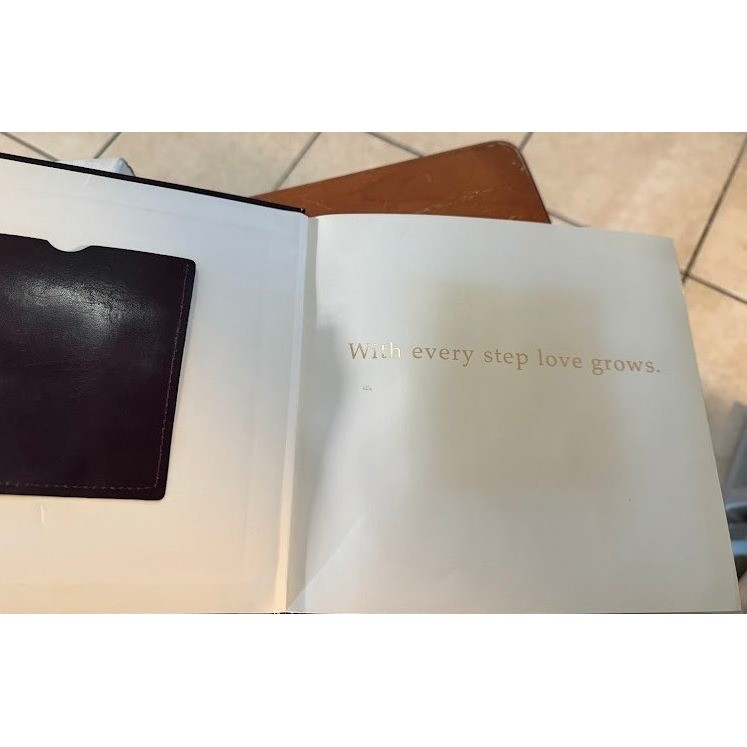 Our Journey Photo Album Faux Leather Burgundy Gold Lettering with Gift Box
