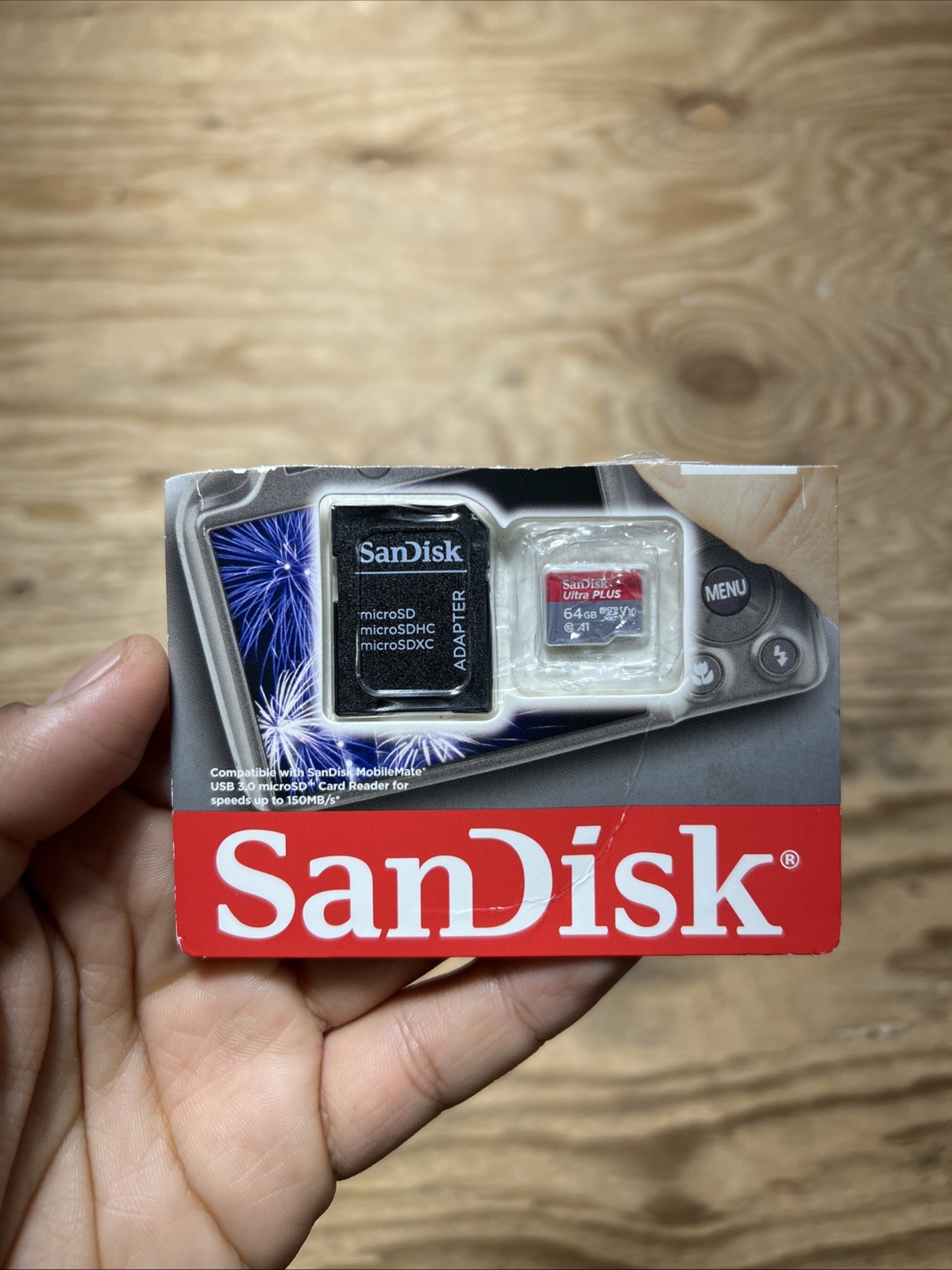 SanDisk Ultra Plus Card w/ Adapter – 64 GB 150 mB/s Brand New UHS-I SD Card