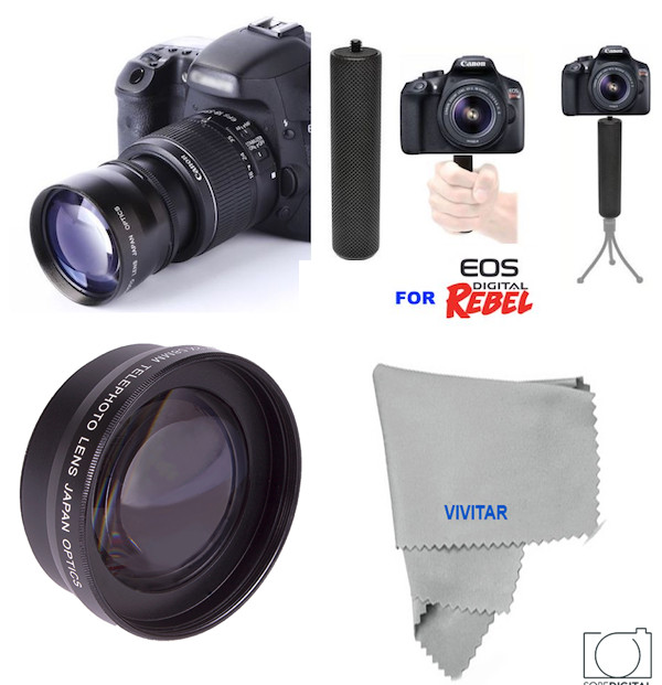 SPORTS ACTION TELEPHOTO LENS + SPORTS GRIP FOR CANON EOS T5 T6 T7 SL1 SL2 T3 T4