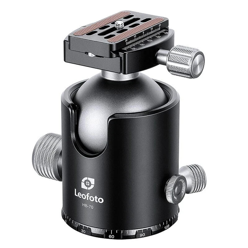 Leofoto HB-70 70mm Heavy Duty Ball Head Tripod Head with QR Plate & Case