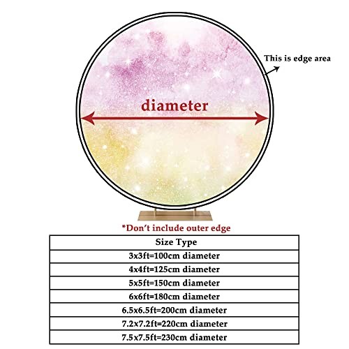 Neon Glow Party Round Backdrop Cover Fabric Let’s Glow 7.2×7.2ft-Diameter