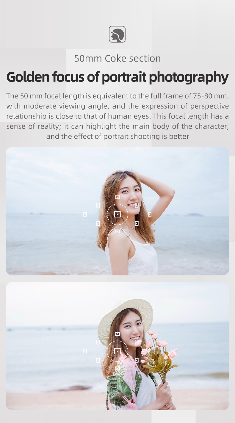 Brightin Star 50mm F1.8 Fixed Manual focus Portrait Lens for Mirrorless Camera