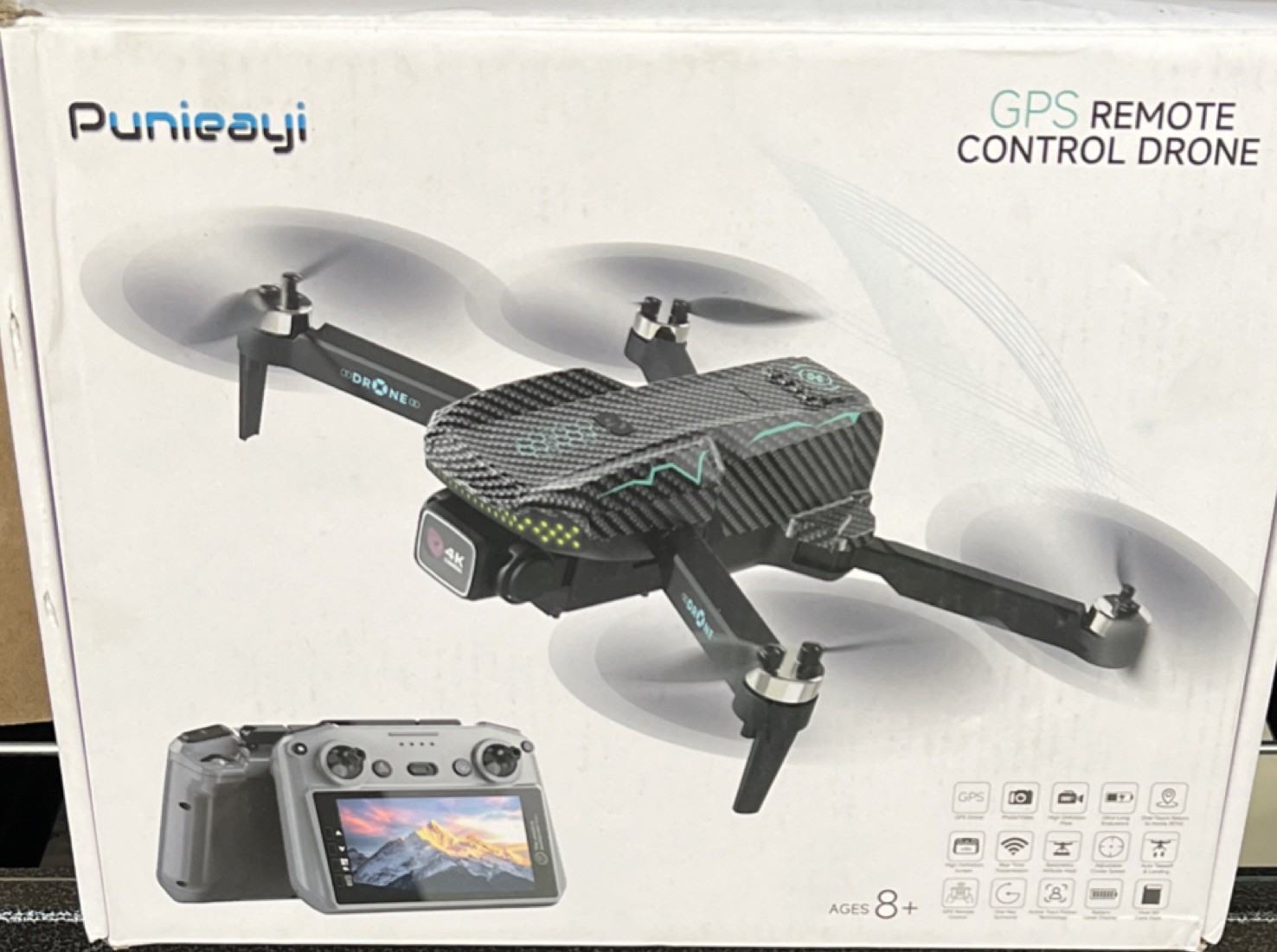 Punieayi GPS Remote Control Drone 4K HD Video Recording Camera