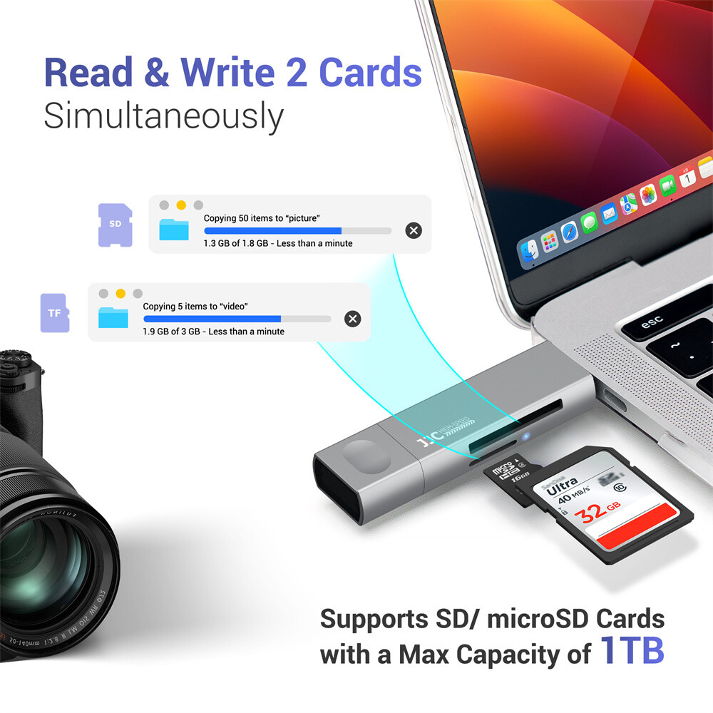 SD Card Reader USB 3.0 2.0 Type C for Samsung Goole Fits SD Micro SD SDXC SDHC