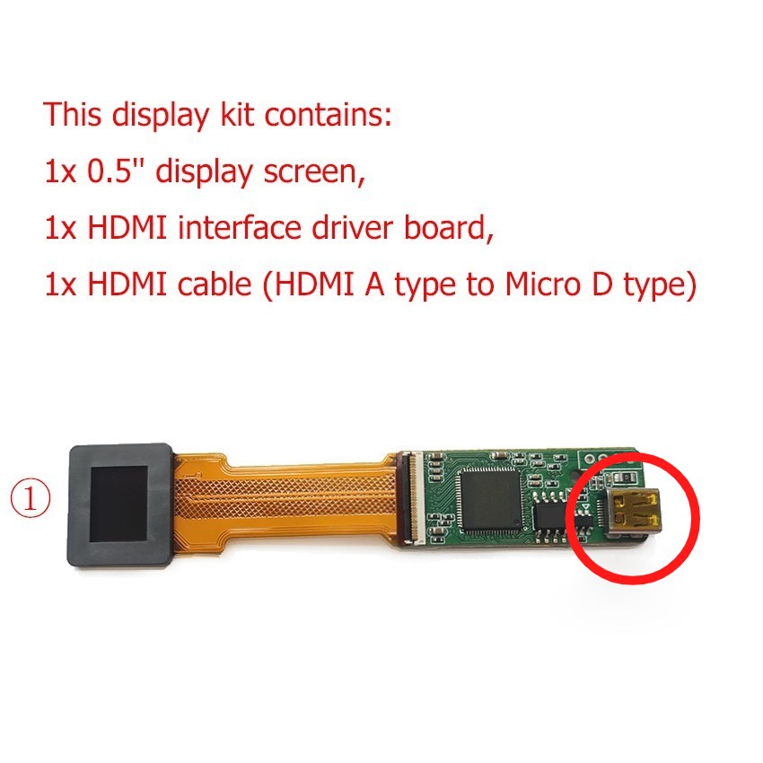 1280×960 Mini Display Module 0.5Inch OLED Micro Viewfinders HDMI Input Signal