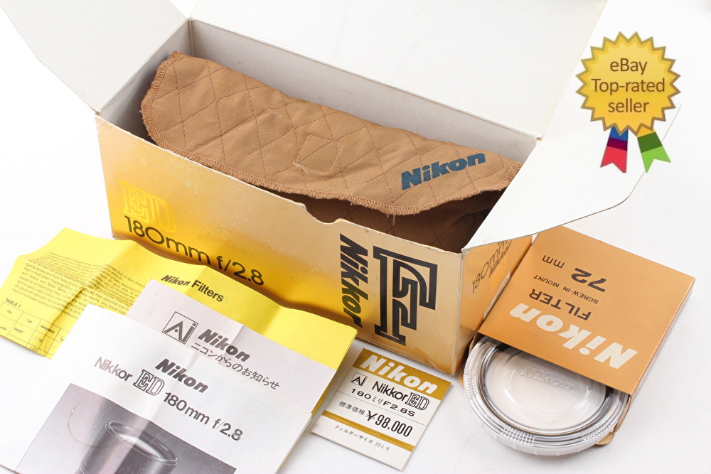 Rare w/ Box! 【Top MINT】 Nikon Ais Nikkor ED 180mm F2.8 Telephoto Lens From Japan