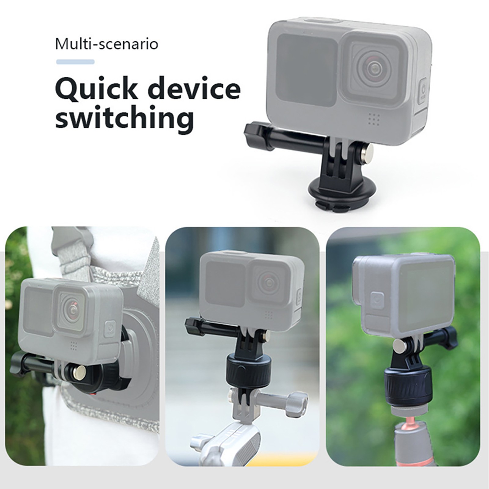 Camera Magnetic Mount Base Locker for GoPro Hero 12 11 10 9 8 7 Accessories