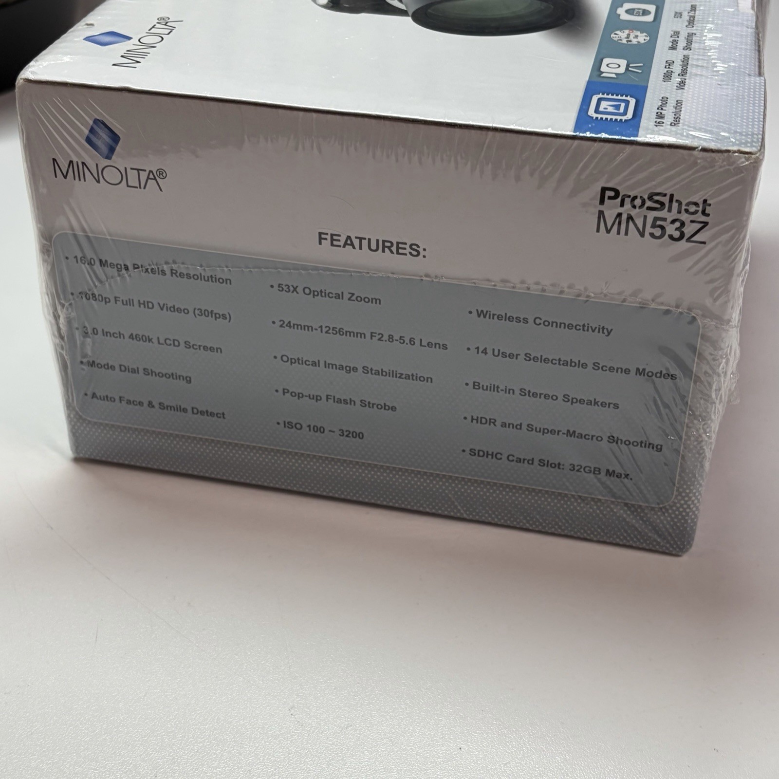 Minolta ProShot MN53Z Bridge Camera Black 16MP 53x Optical Zoom Wi-Fi