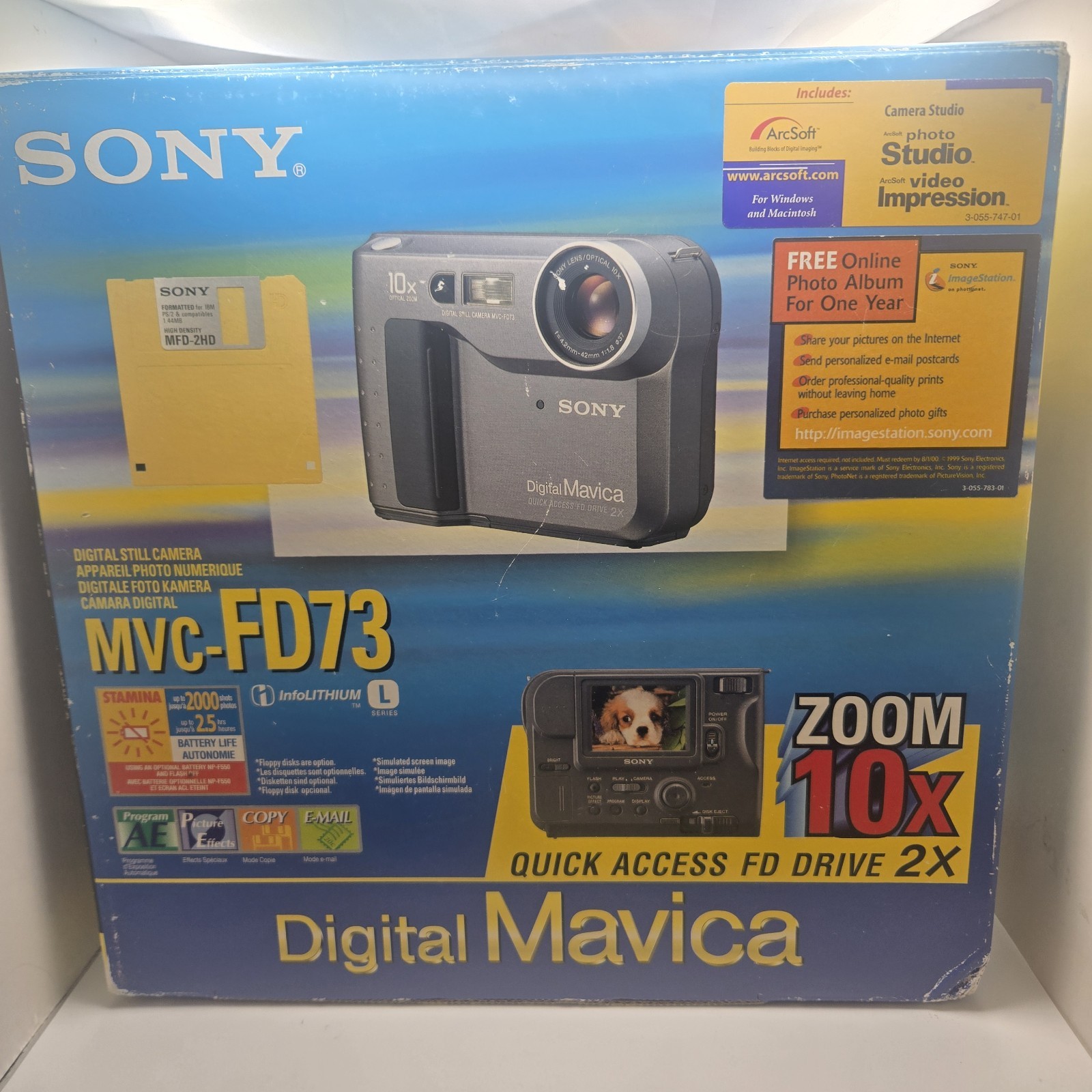Sony Digital Mavica MVC-FD73 Camera In Box. No CD Or Floppy