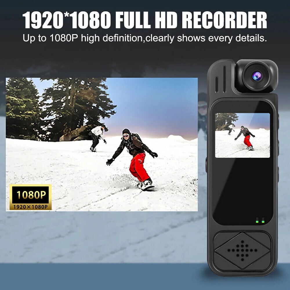 Portable 1080P HD Camcorder Mini Police Body Camera 180° Video DVR IR Night Cam