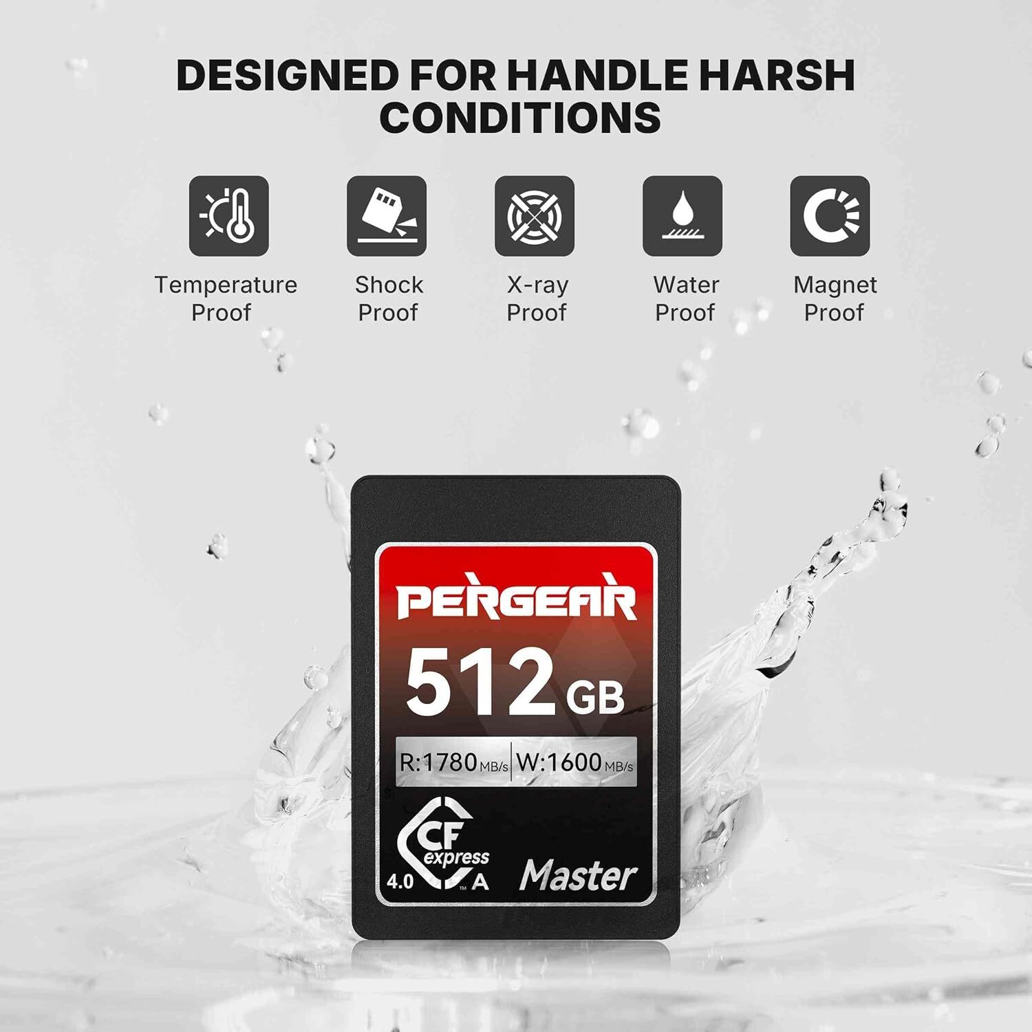 US Stock Pergear 512GB CFexpress 4.0 Type A Memory Card for Sony Camera