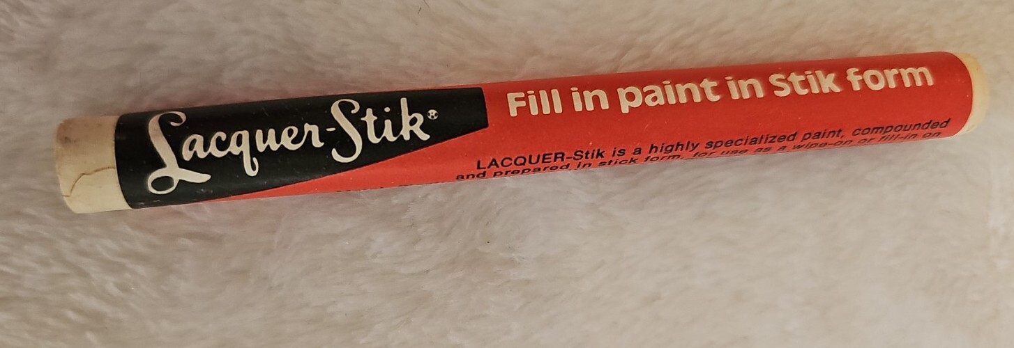 1ea – NOS Lacquer-Stik Paintstick, Black. “The Wipe-On Paintstick”