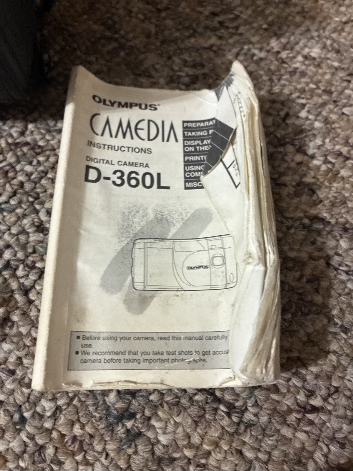 Olympus Camedia D-360L 1.3MP Digital Camera w/ Manual Case Cord Tested Working