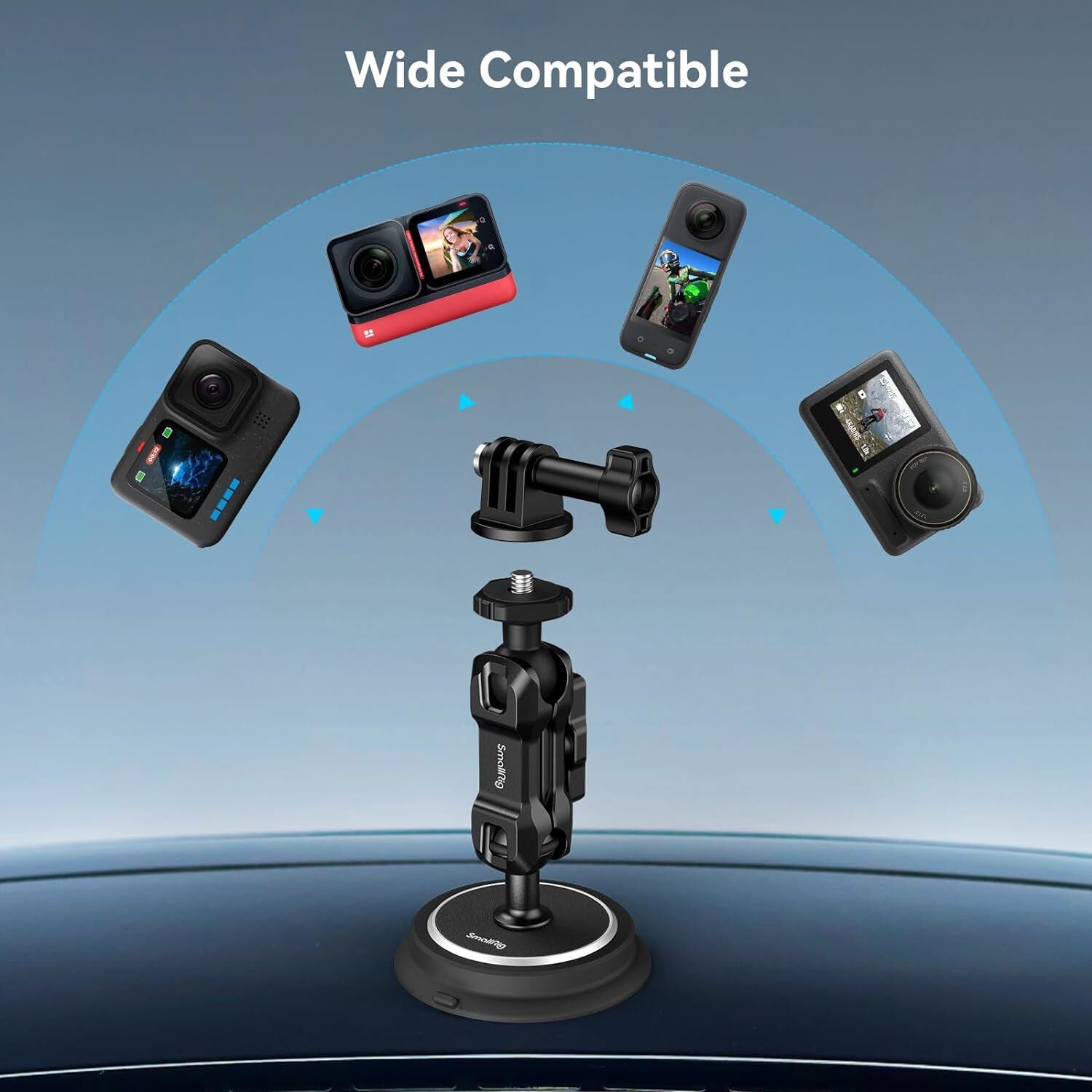 SmallRig Suction Cup Car Mount for Gopro for Insta360 for DJI Action 4 for Phone