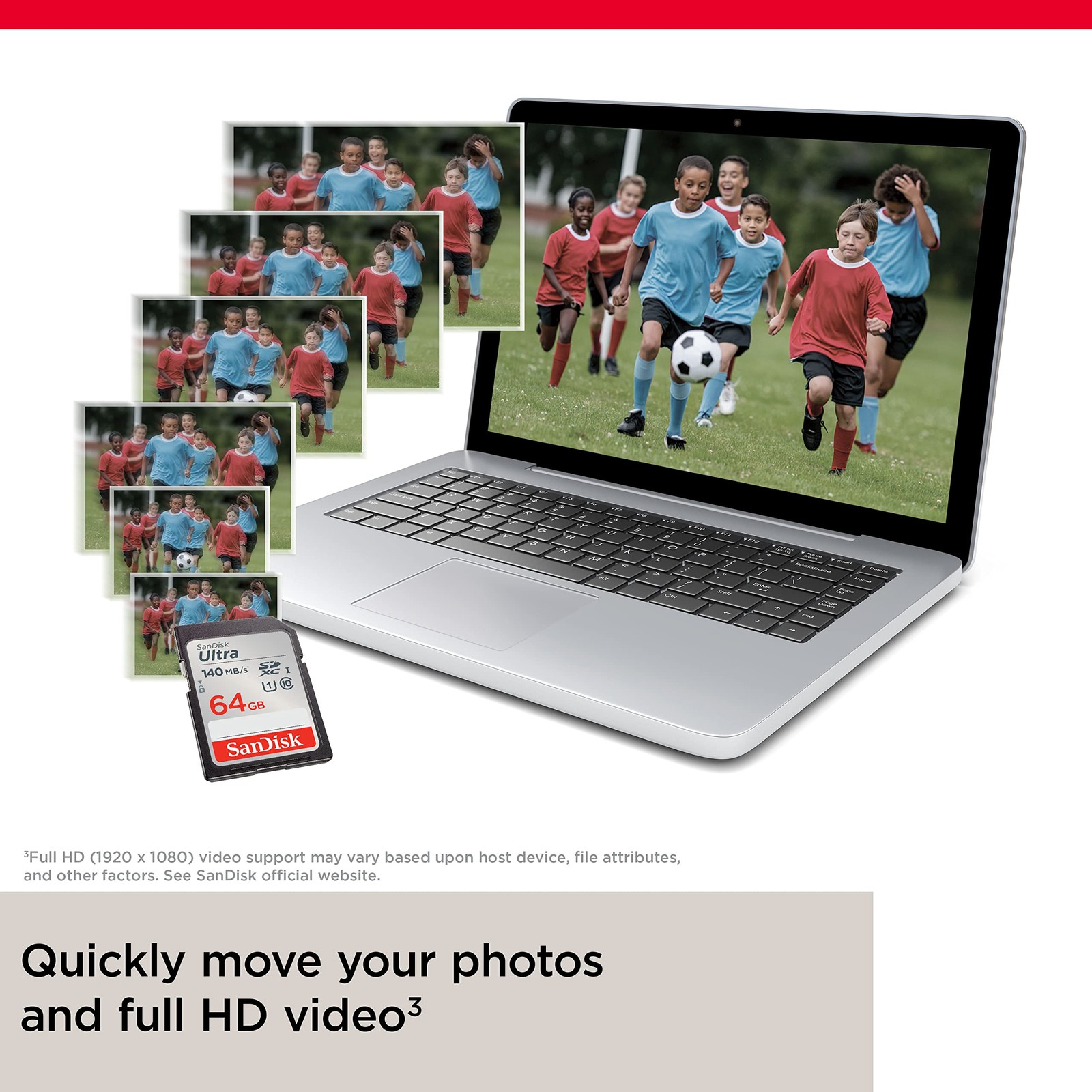 SanDisk Ultra 64GB SD Card UHS Speed Class 1 140MB s Full HD Video Storage