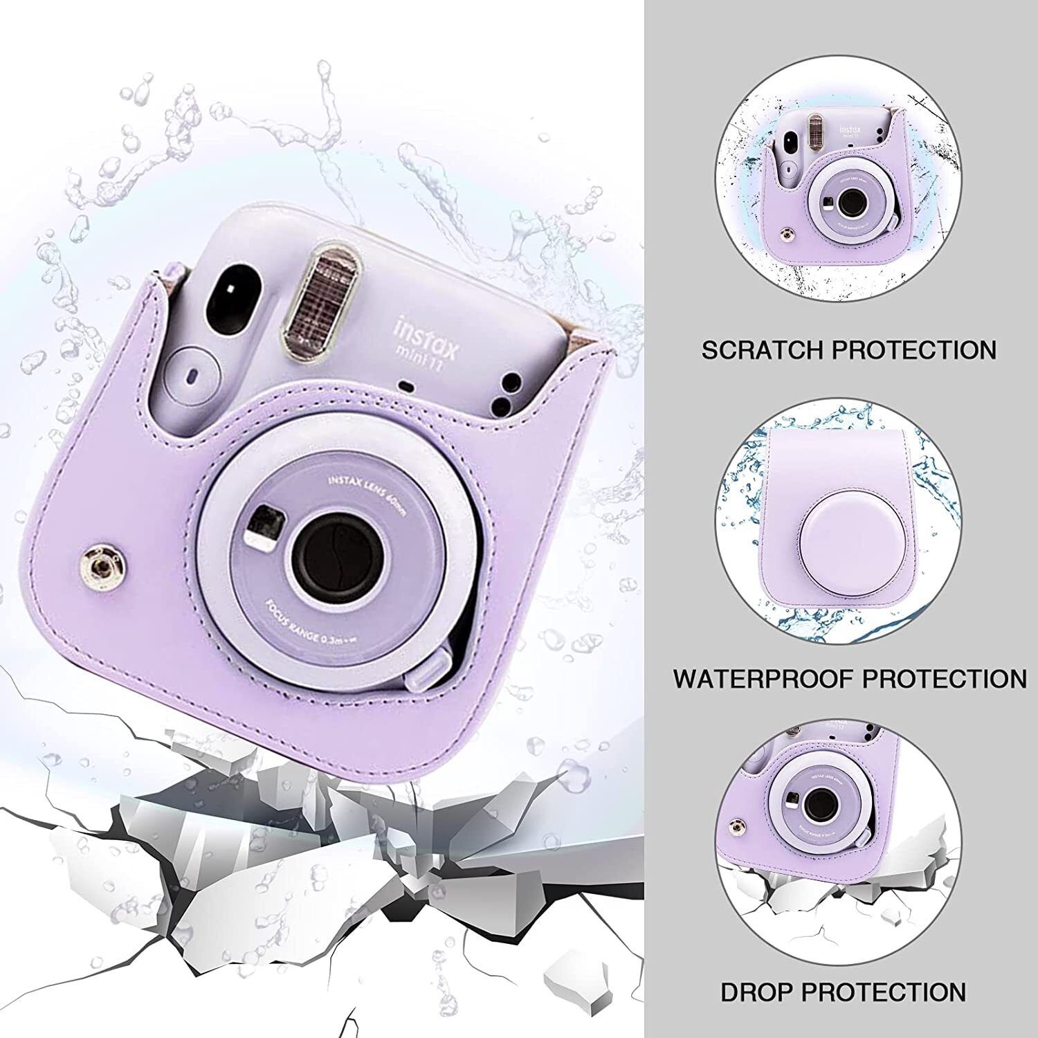 Carry Bag For Fujifilm Instax Mini 11 Mini 9 Mini 8 Camera Cover PU Leather Case