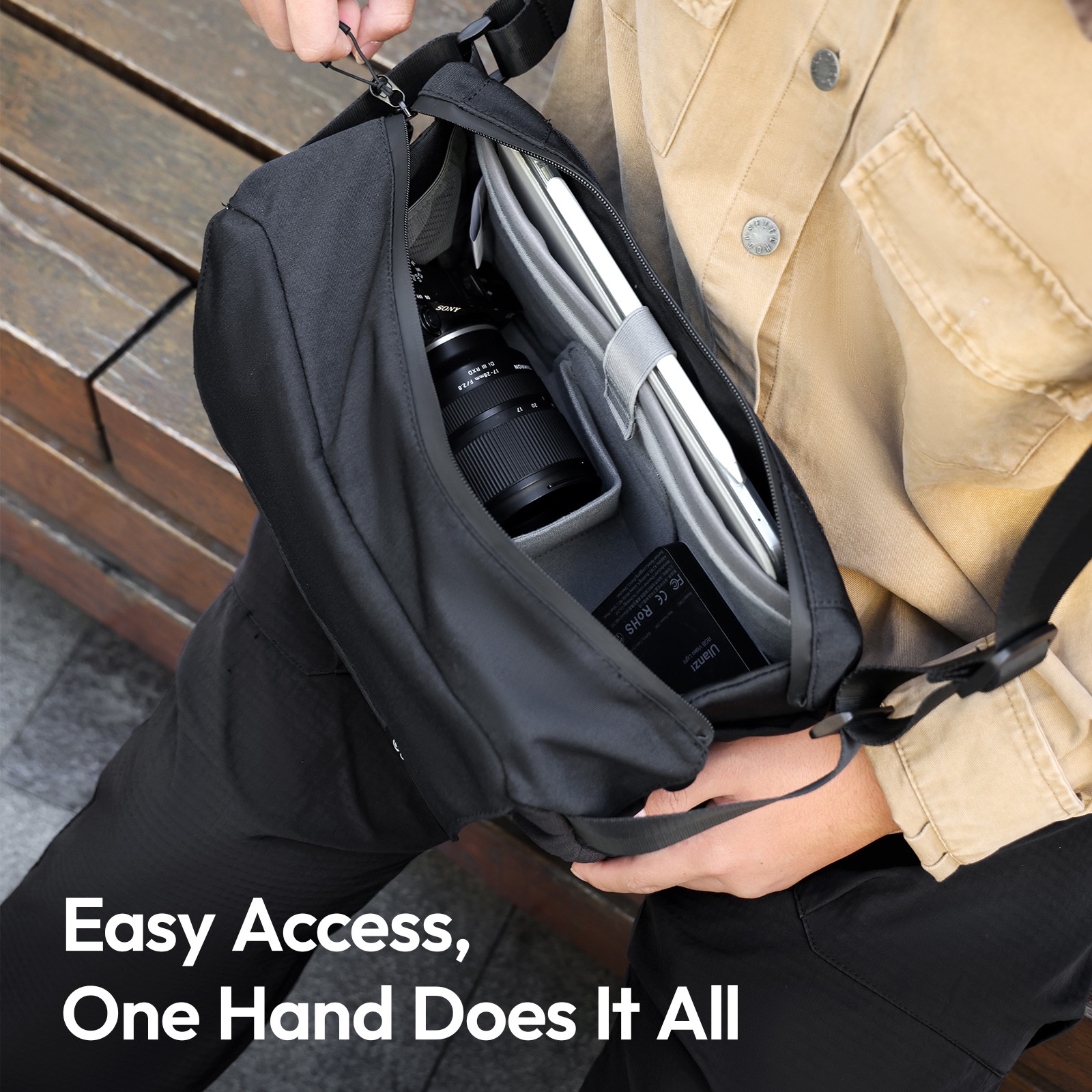 Ulanzi BP11 8L Crossbody Camera Bag Adjustable Capacity for Photography