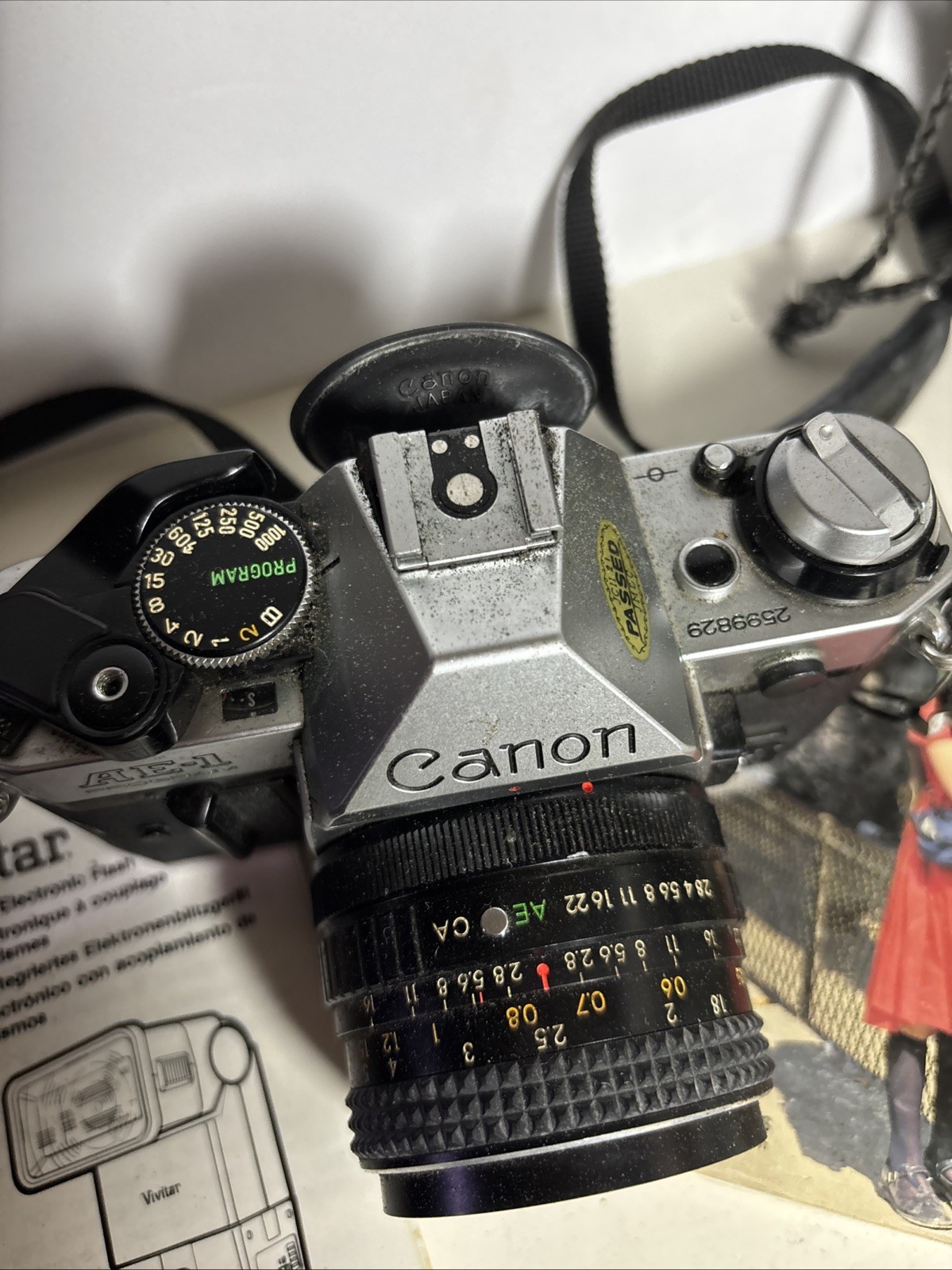 Canon AE-1 Program W/ Auto Zoom 200mm & 50mm Lens, Vivitar Flash, Tripod