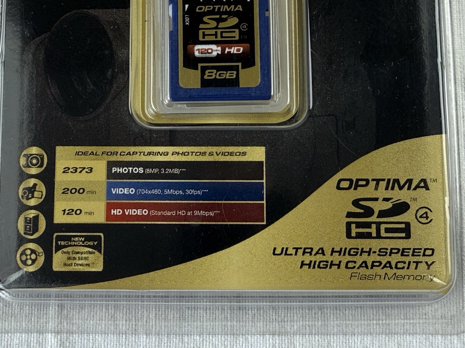 NEW SEALED Lot of 3 PNY 8GB Optima SD Flash Cards camera Memory