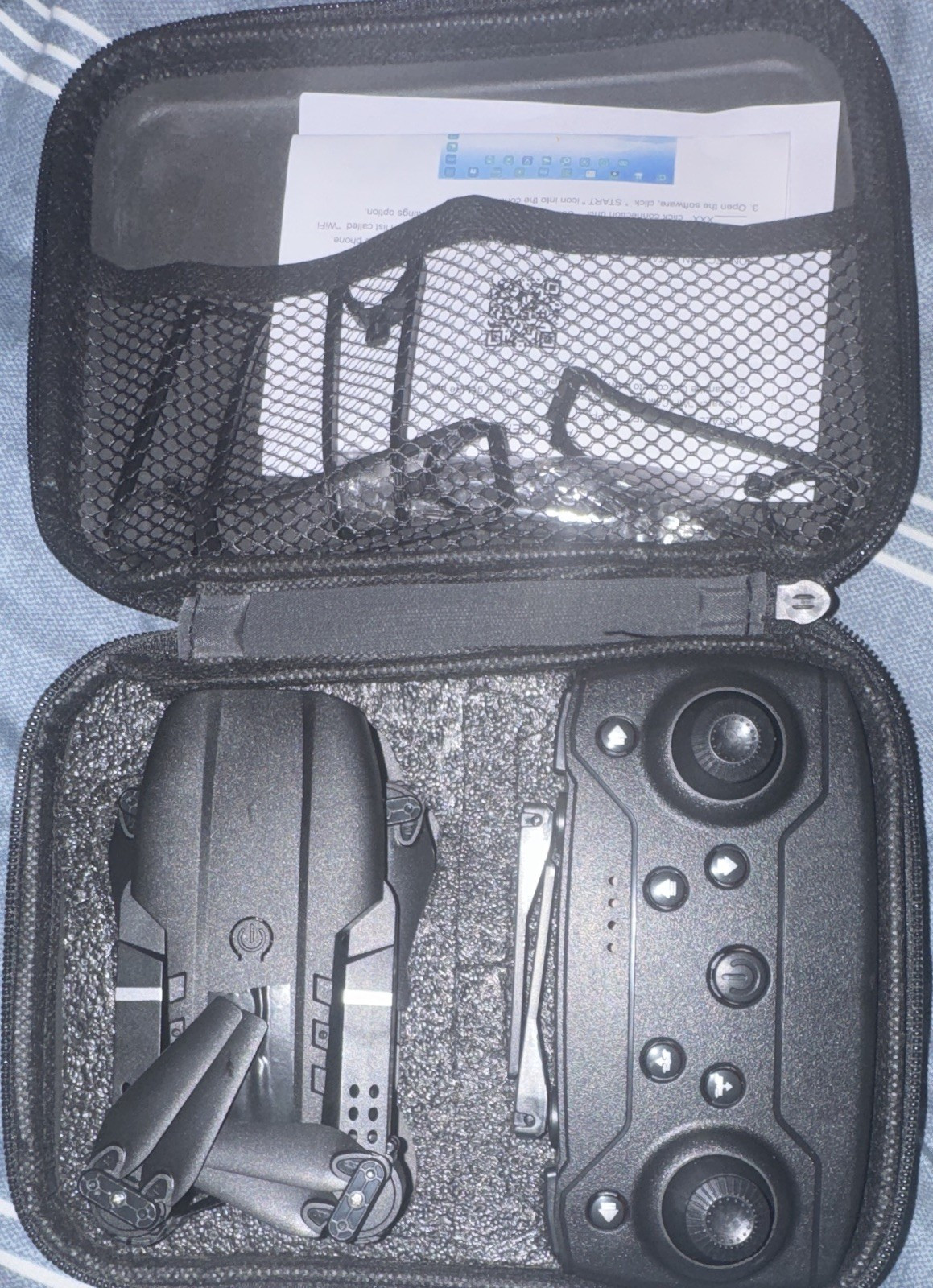 Folding Wi-Fi Ready-to-Fly Camera Drone w/ Remote, Case, 6-10 Min, 165-426 ft