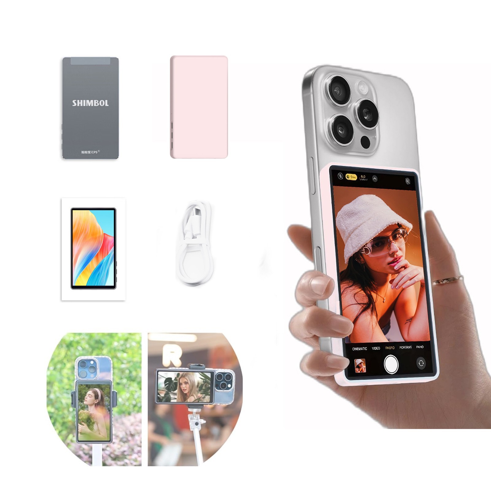 Shimbol CP5 Lite 5’’ Phone Vlog Selfie Monitor Screen 1080P Wireless Recording