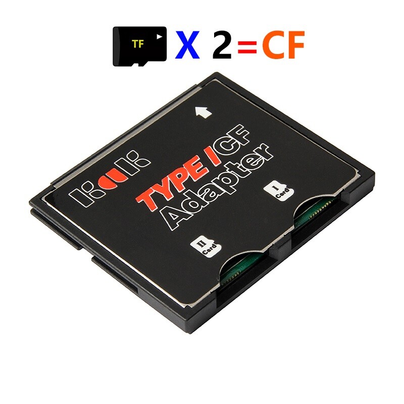 2 Port Micro SD TF to CF Card ADAPTER MMC SDHC SDXC 2 COMPACT FLASH TYPE I UDMA
