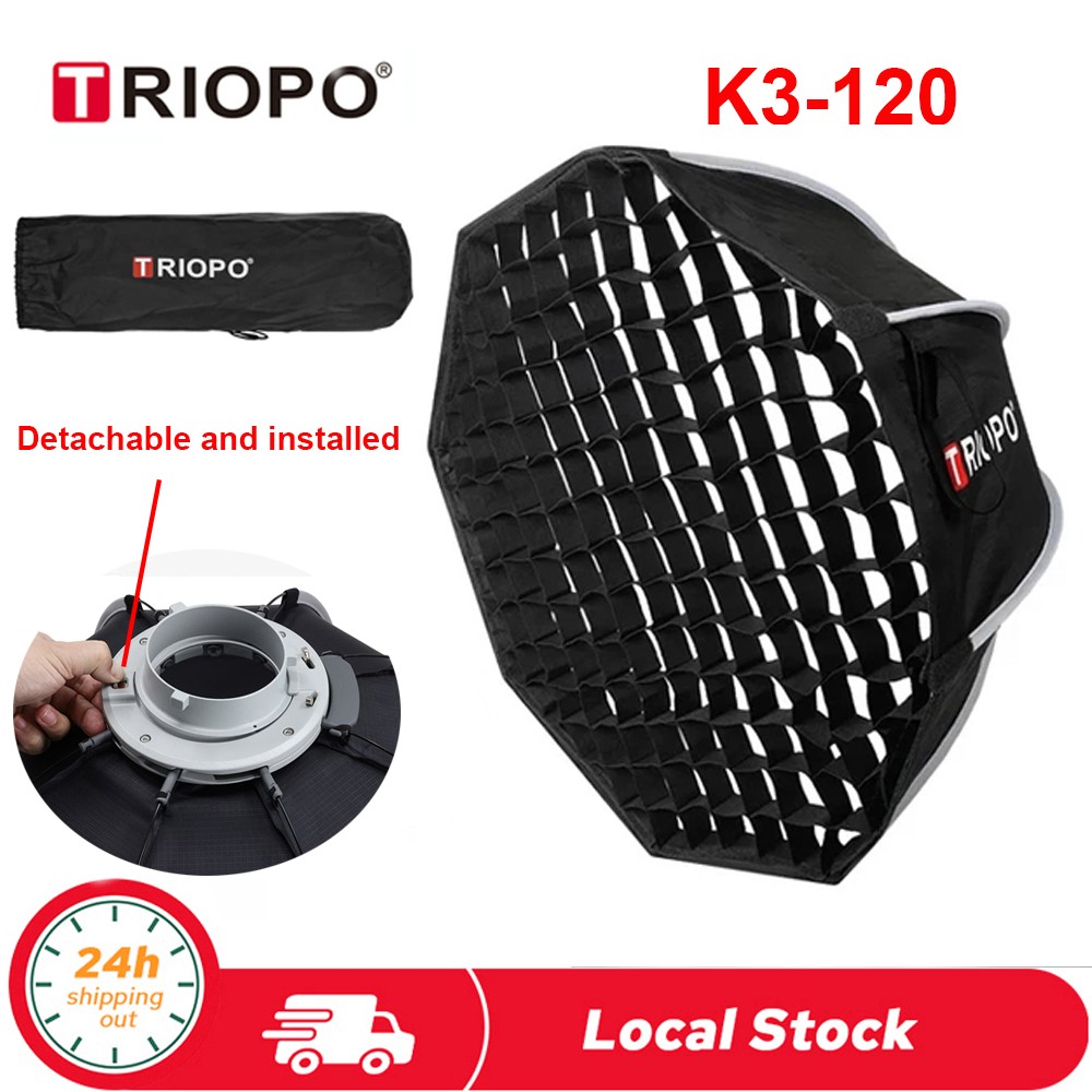 Triopo 47.2” Octagonal Softbox Grid, Quick Release Parabolic SoftBox Bowens USA