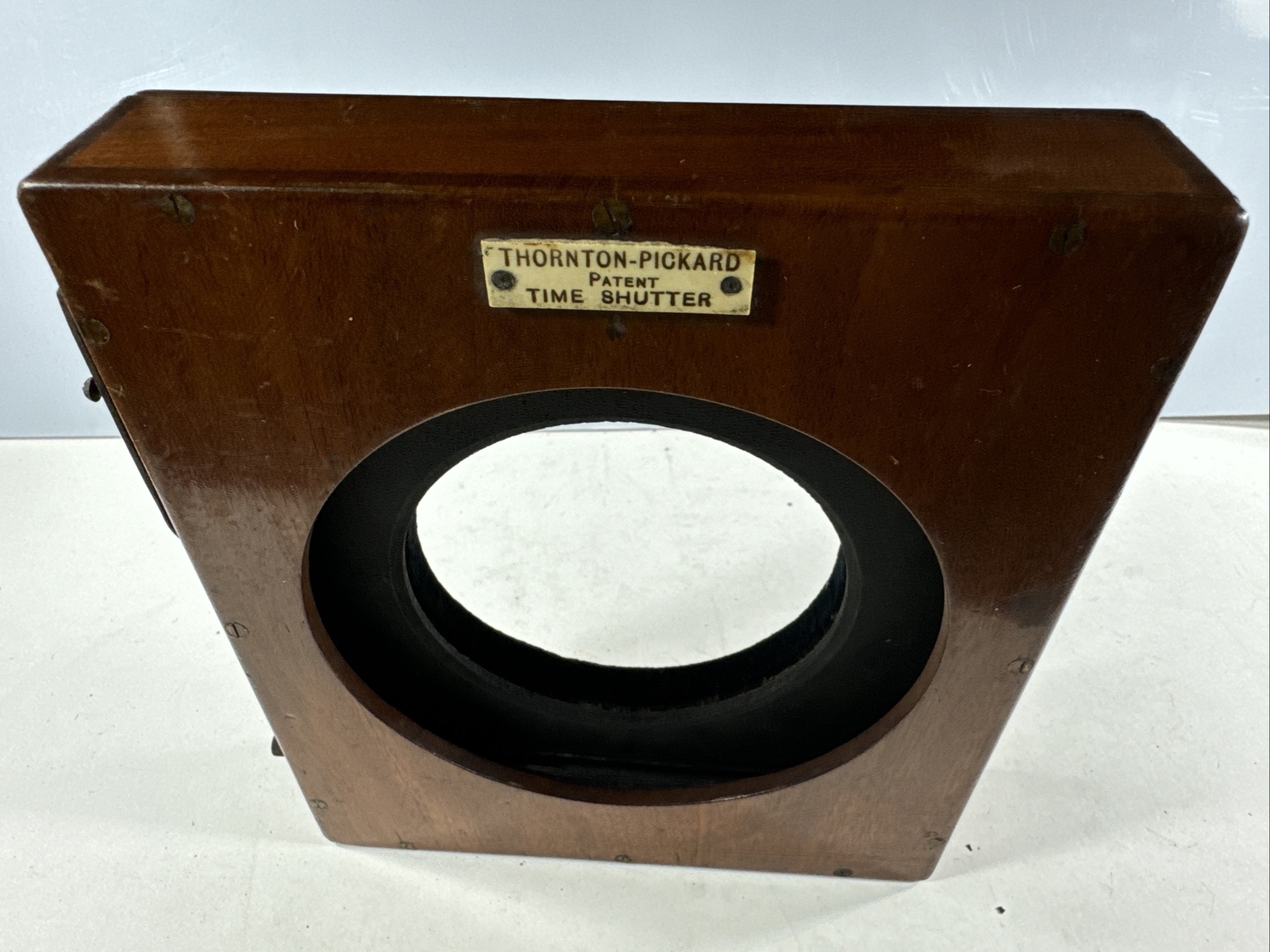 3.5in Thornton PIckard Patent Time Roller Wooden Shutter for Brass Barrel Lens