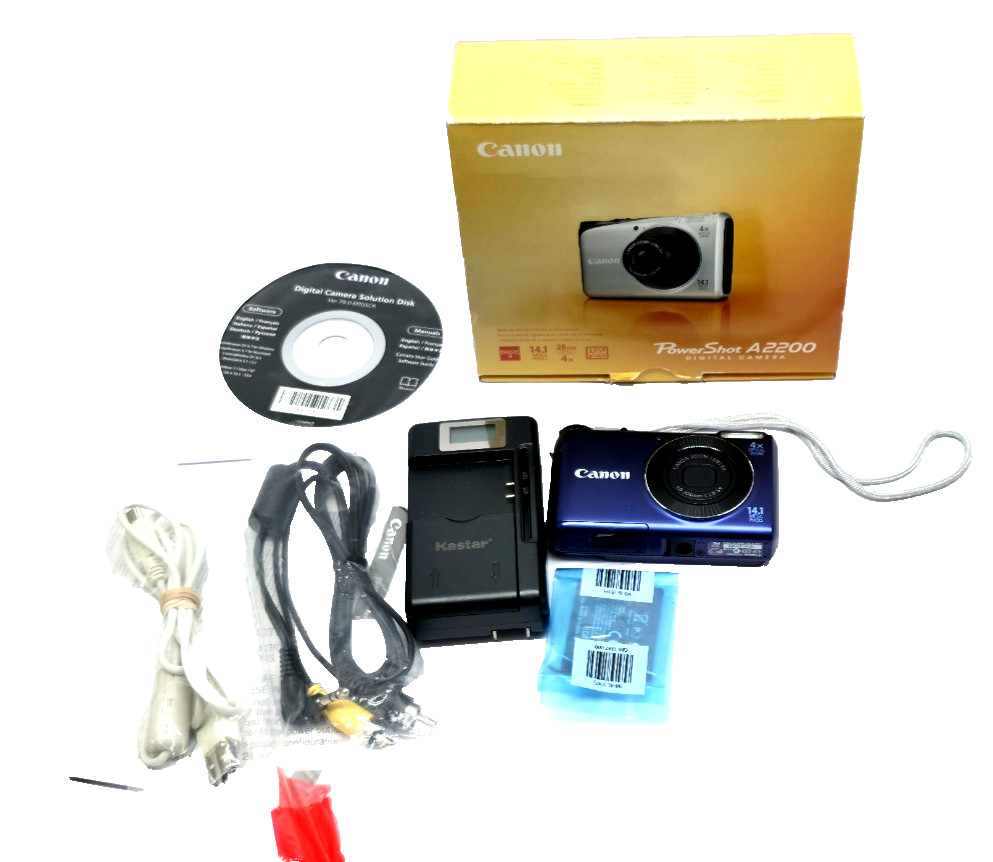 Canon PowerShot A2200 14.1MP Blue Digital Camera