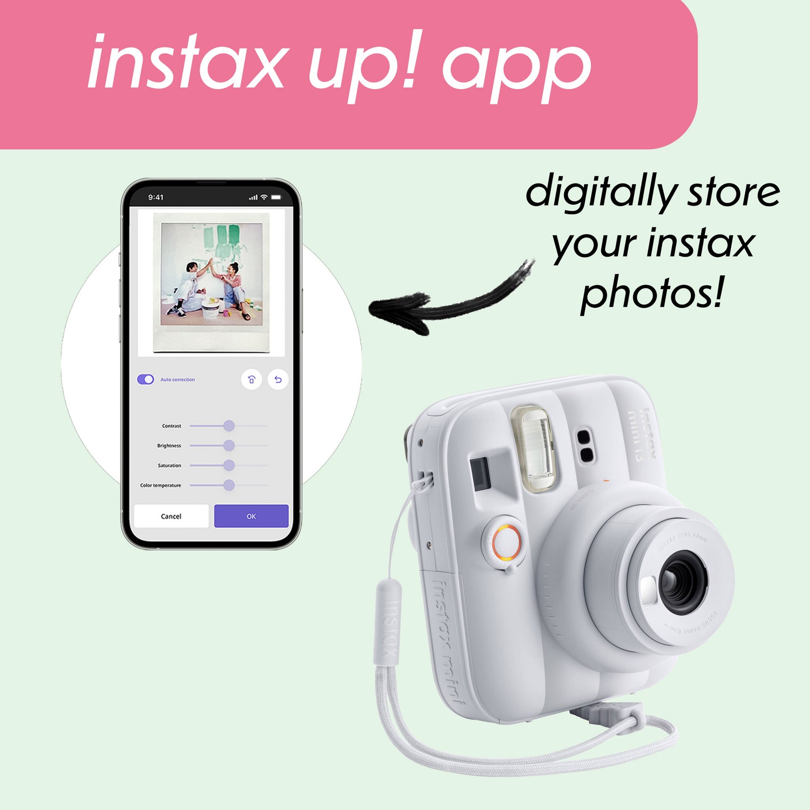 Fujifilm Instax Mini 13 Clay White Camera Album Case Bundle