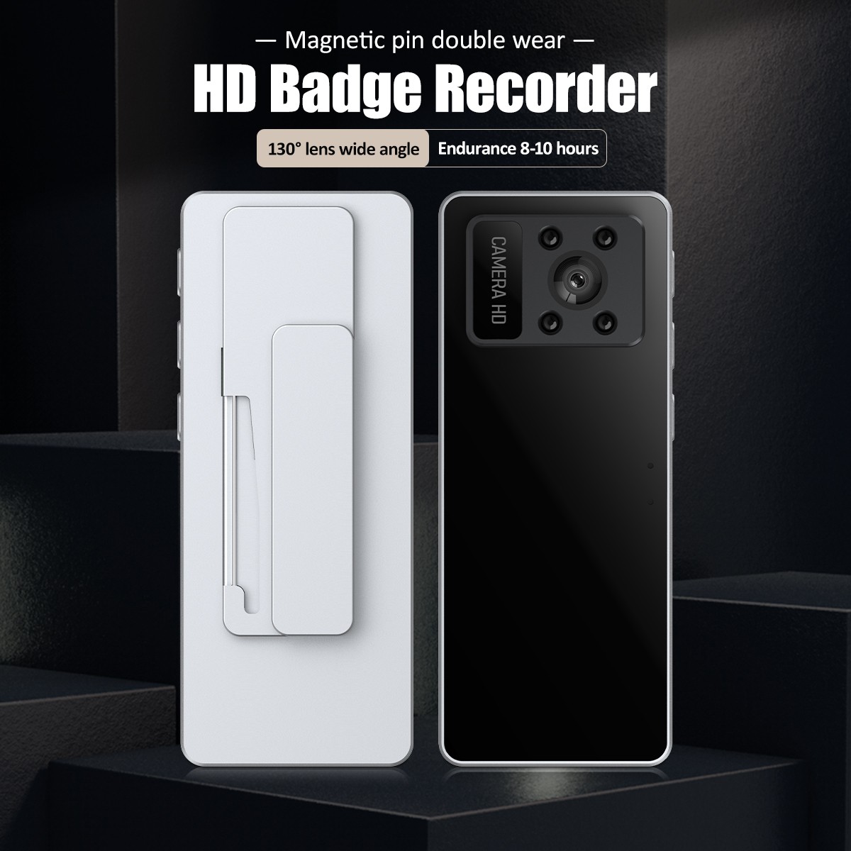 L15 2K HD Badge Camera Body-Worn Work Recorder with Built-in Wi-Fi Hotspot 130°